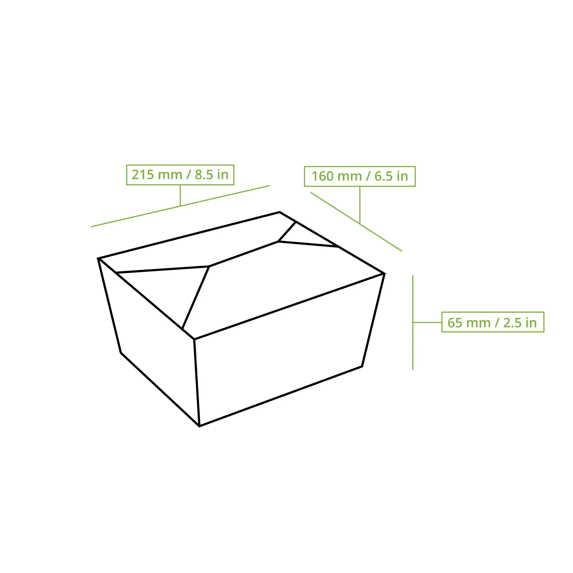 Take-away Box, To go Box 1500 ml, braun