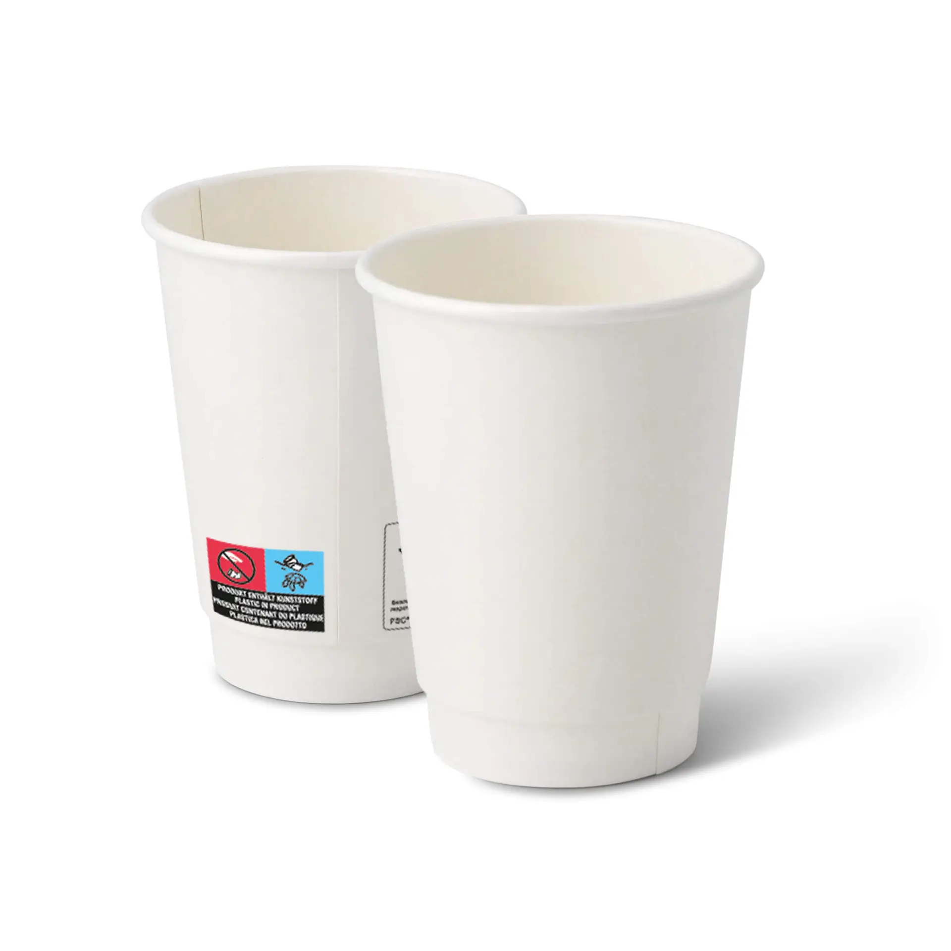 Coffee to go Becher aus Pappe (beschichtet) doppelwandig, 300 ml / 12 oz, Ø 90 mm, weiß