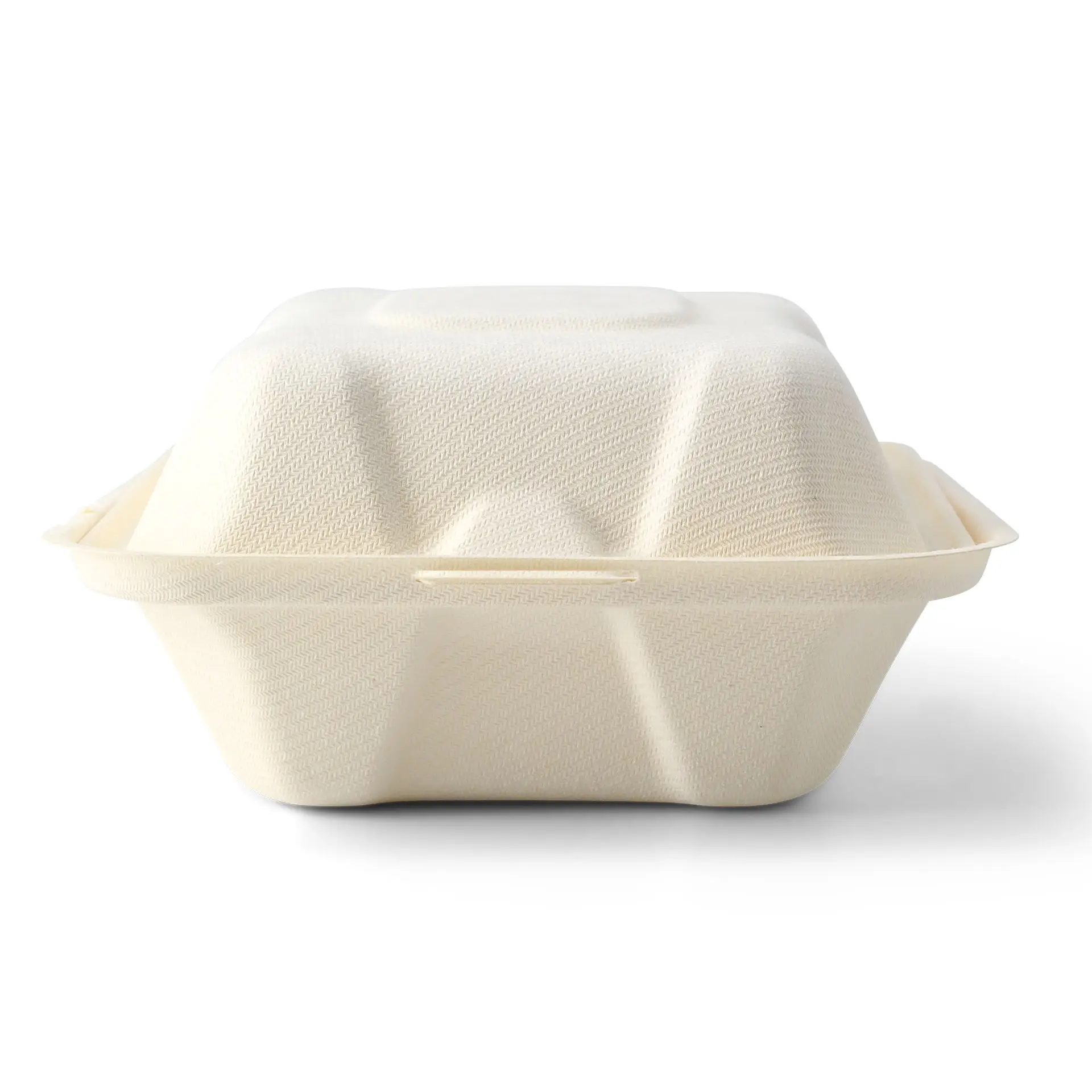 Wood fibre burger box 14.5 x 14.5 x 7 cm, square