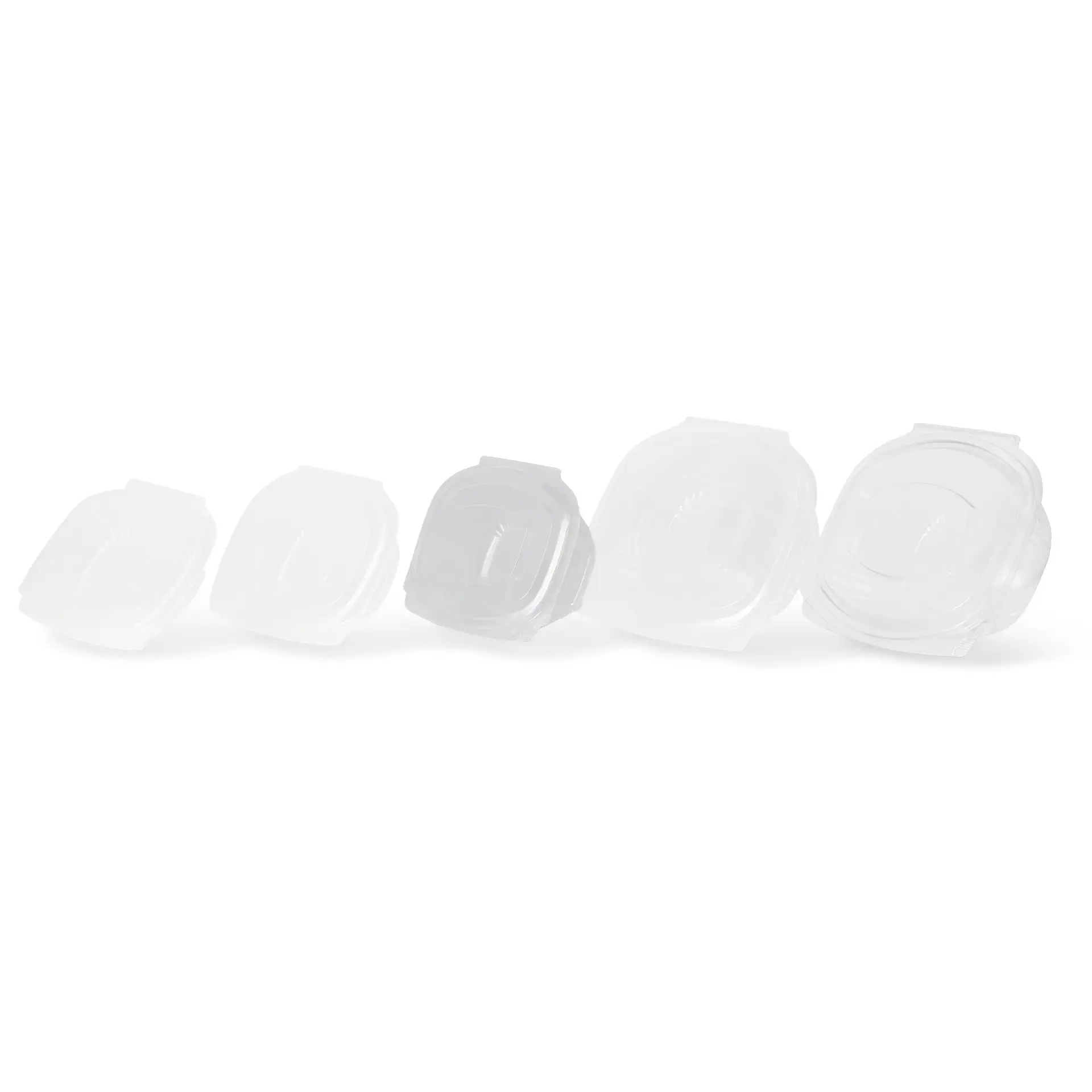 PLA-Feinkost-Schalen 500 ml, Klappdeckel, rechteckig