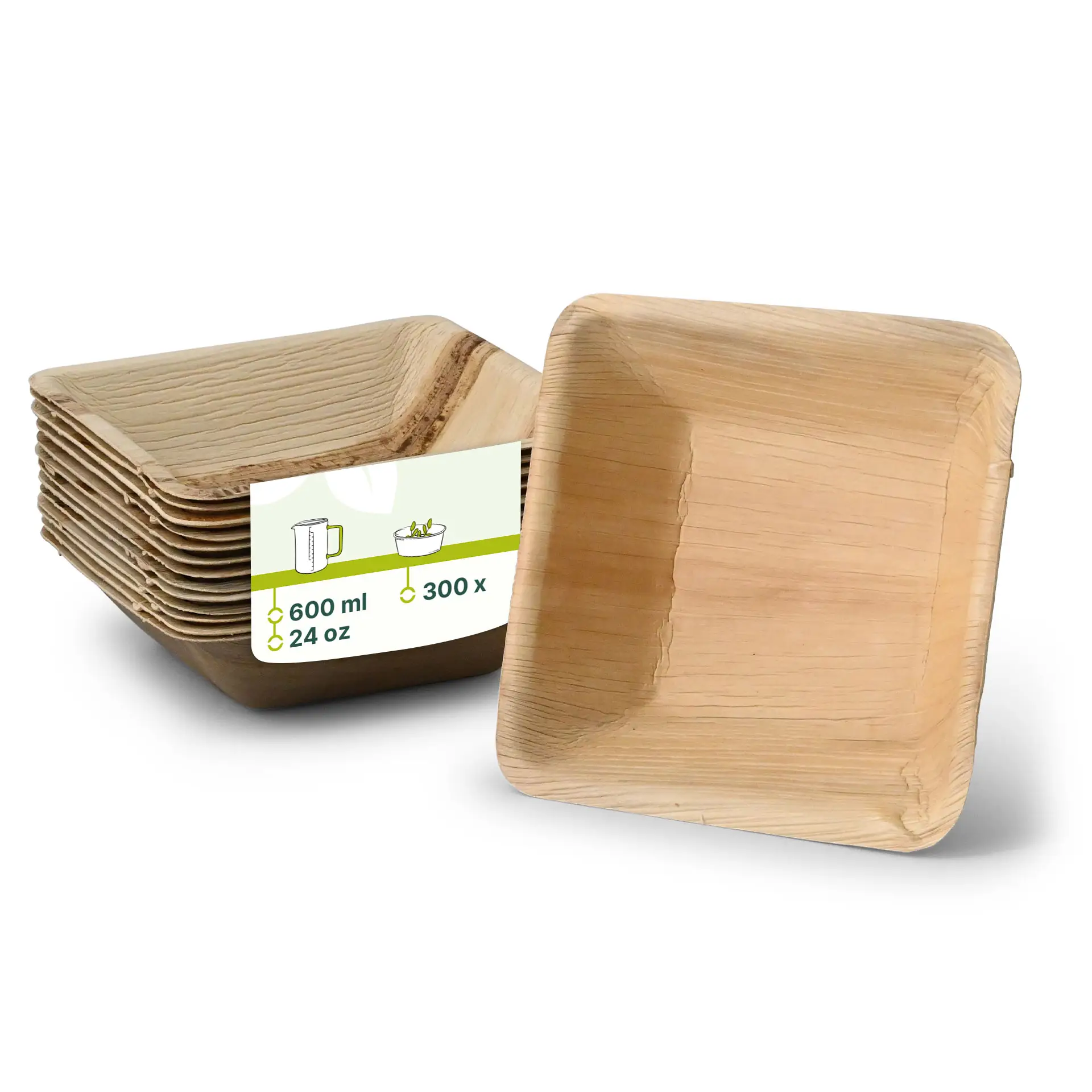 Palm leaf bowls "Palmware®" 600 ml, square Palm leaf bowls "Palmware®" 600 ml, square