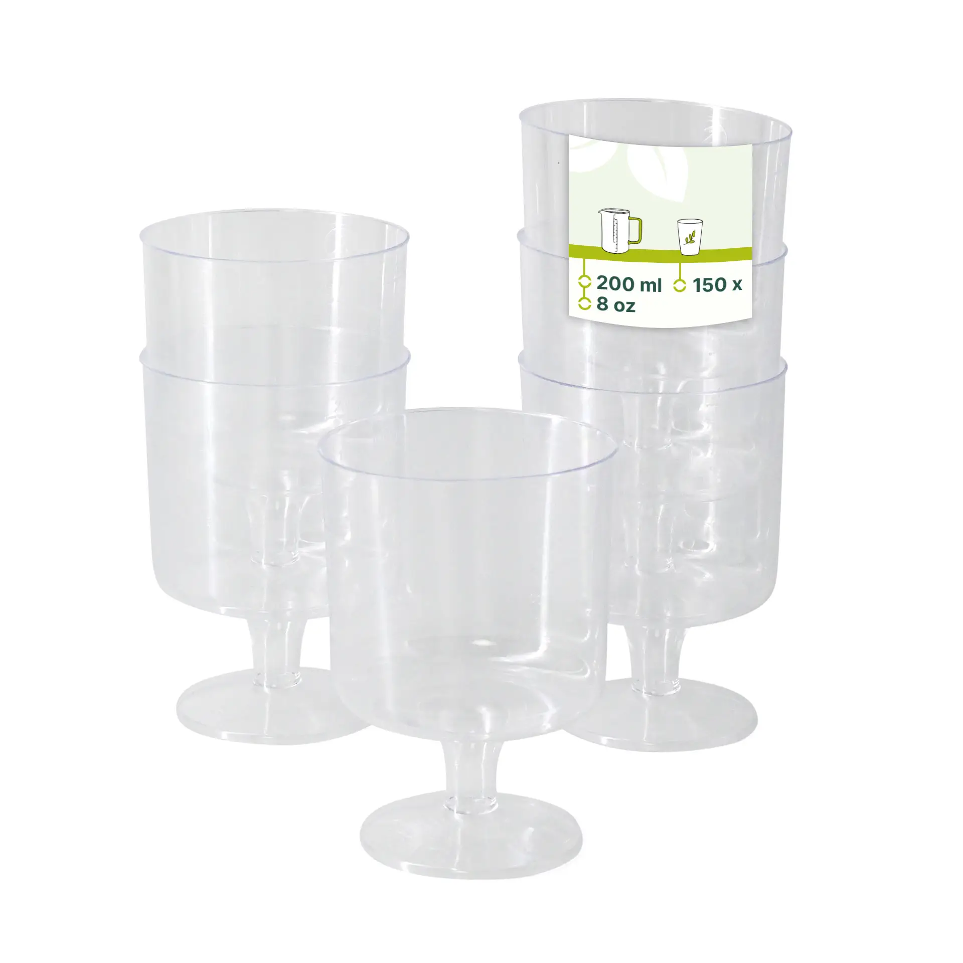 Weinglas to go, 200 ml, wiederverwendbar, transparent