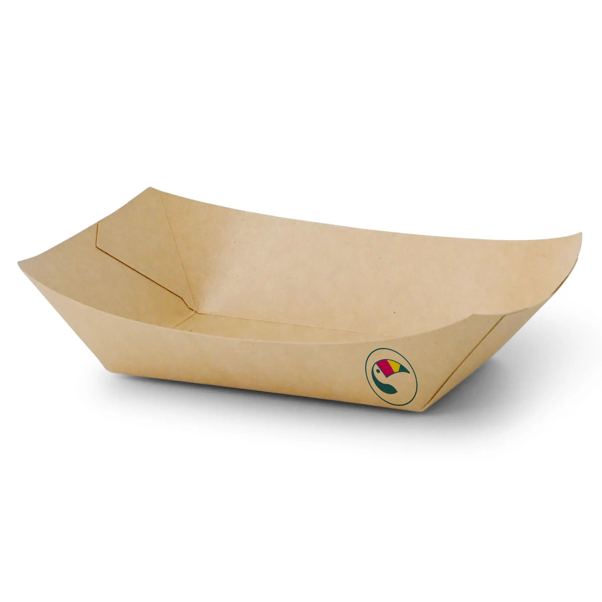 Printed snack tray, 500 ml / 20 oz, brown, PE-coated