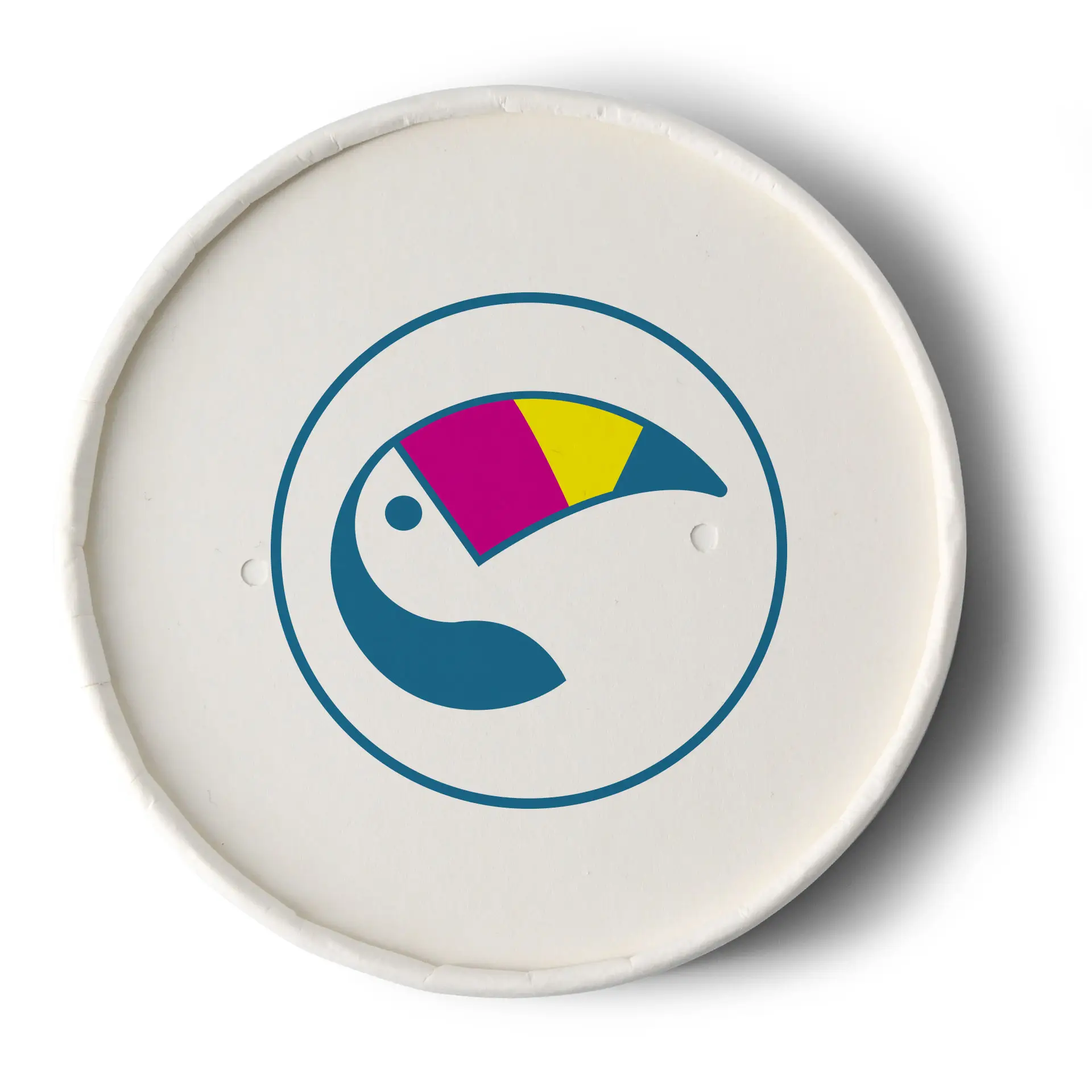 Printed membrane lids for soup cups, ⌀ 95 mm, white, PE-coated