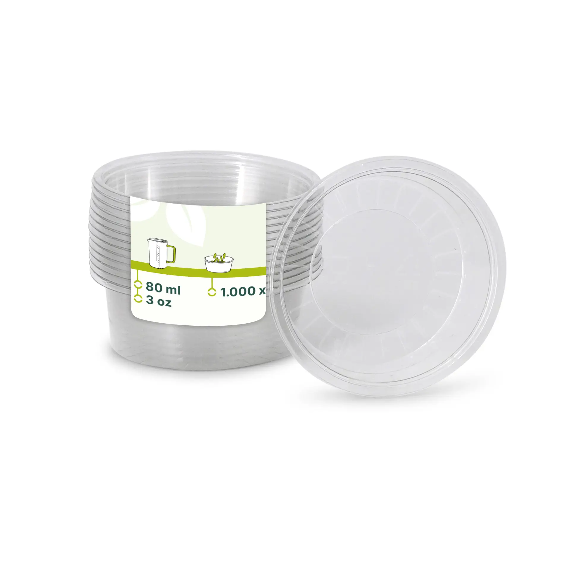 rPET-Portionsbecher 80 ml, Ø 75 mm, transparent dfc02507-rpet-portionsbecher-80-ml-75-mm-transparent
