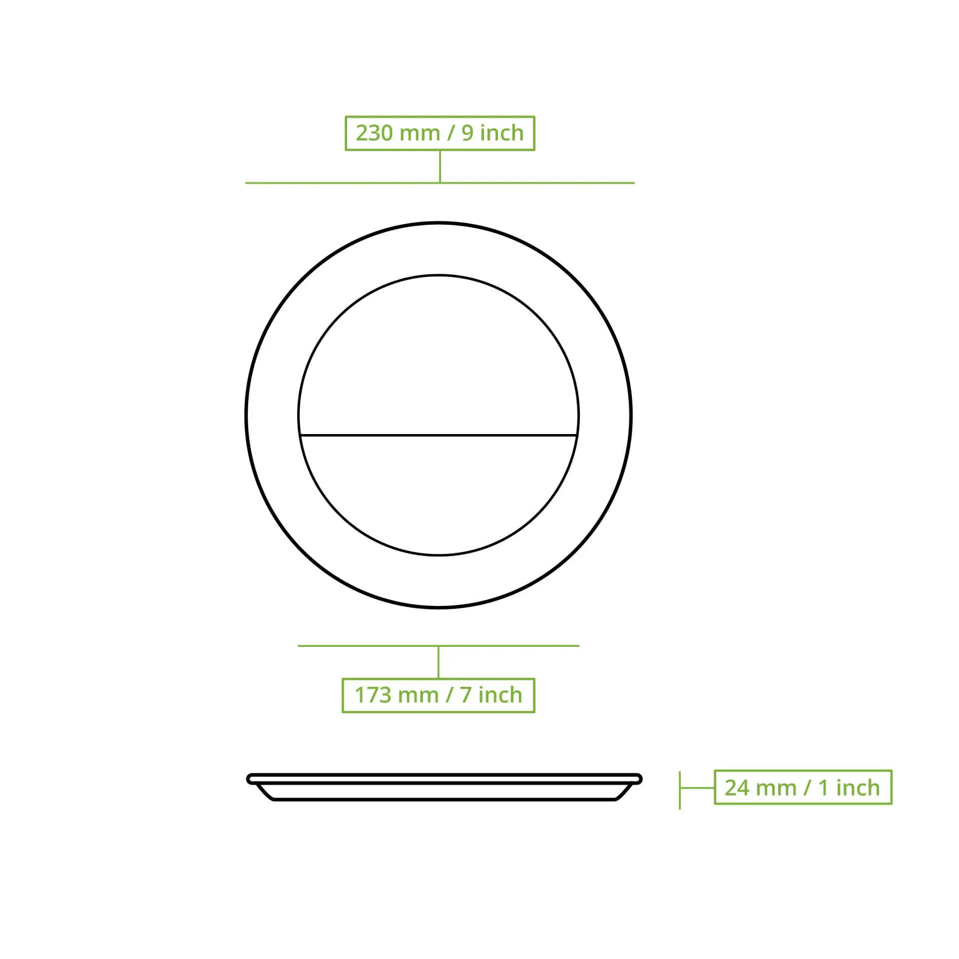 Ø 26 cm, Sugarcane-menu plate, 3 compartments, round Ø 26 cm, Sugarcane-menu plate, 3 compartments, round