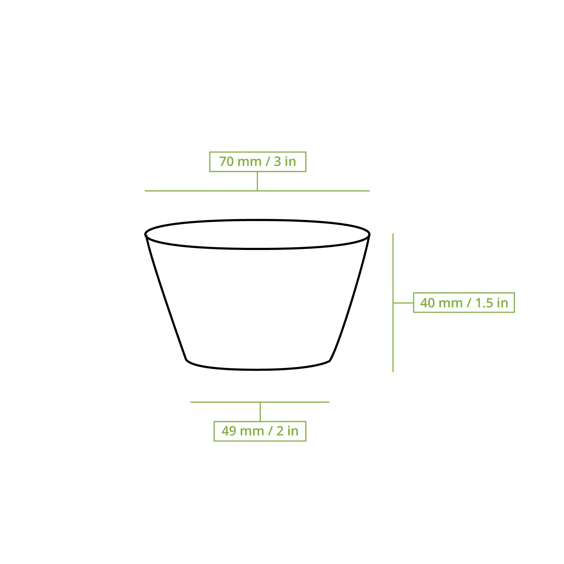 80 ml / 3 oz PLA portion cups, Ø 70 mm, clear