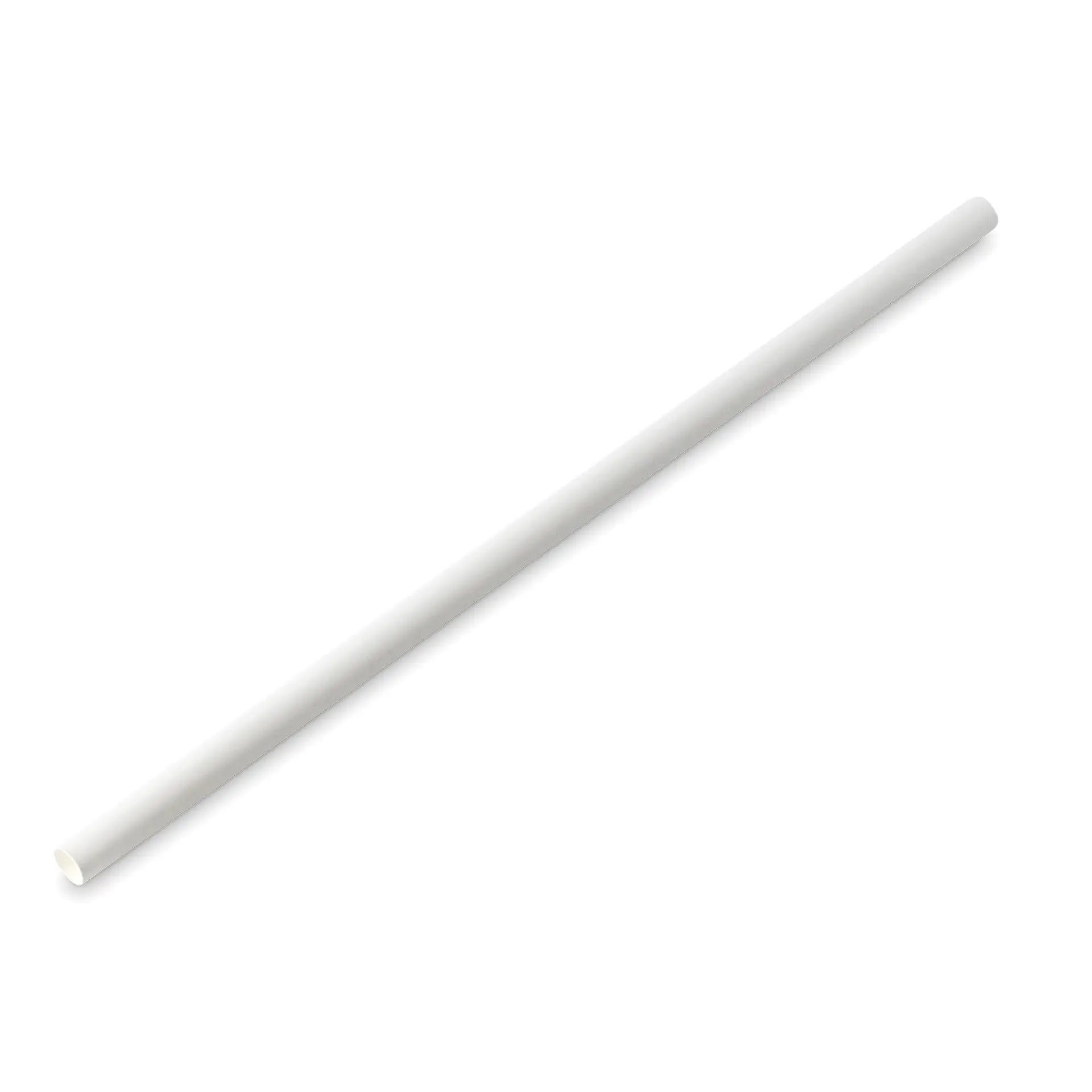 Jumbo Trinkhalm 23 cm, Ø 0,8 cm, weiß, vertikal gerollt