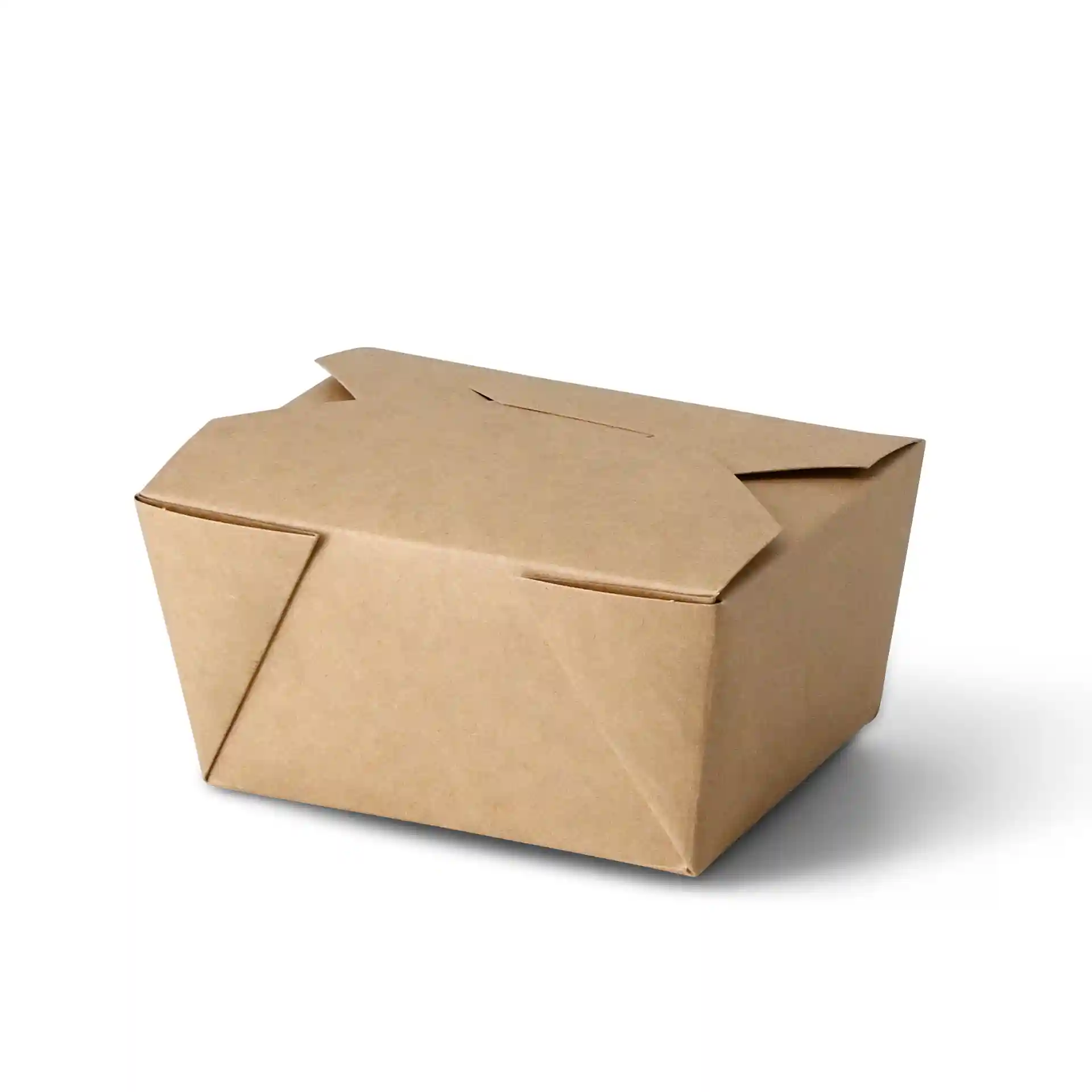 Brown rectangular take-away cardboard box with a capacity of 600 ml, featuring a foldable design.