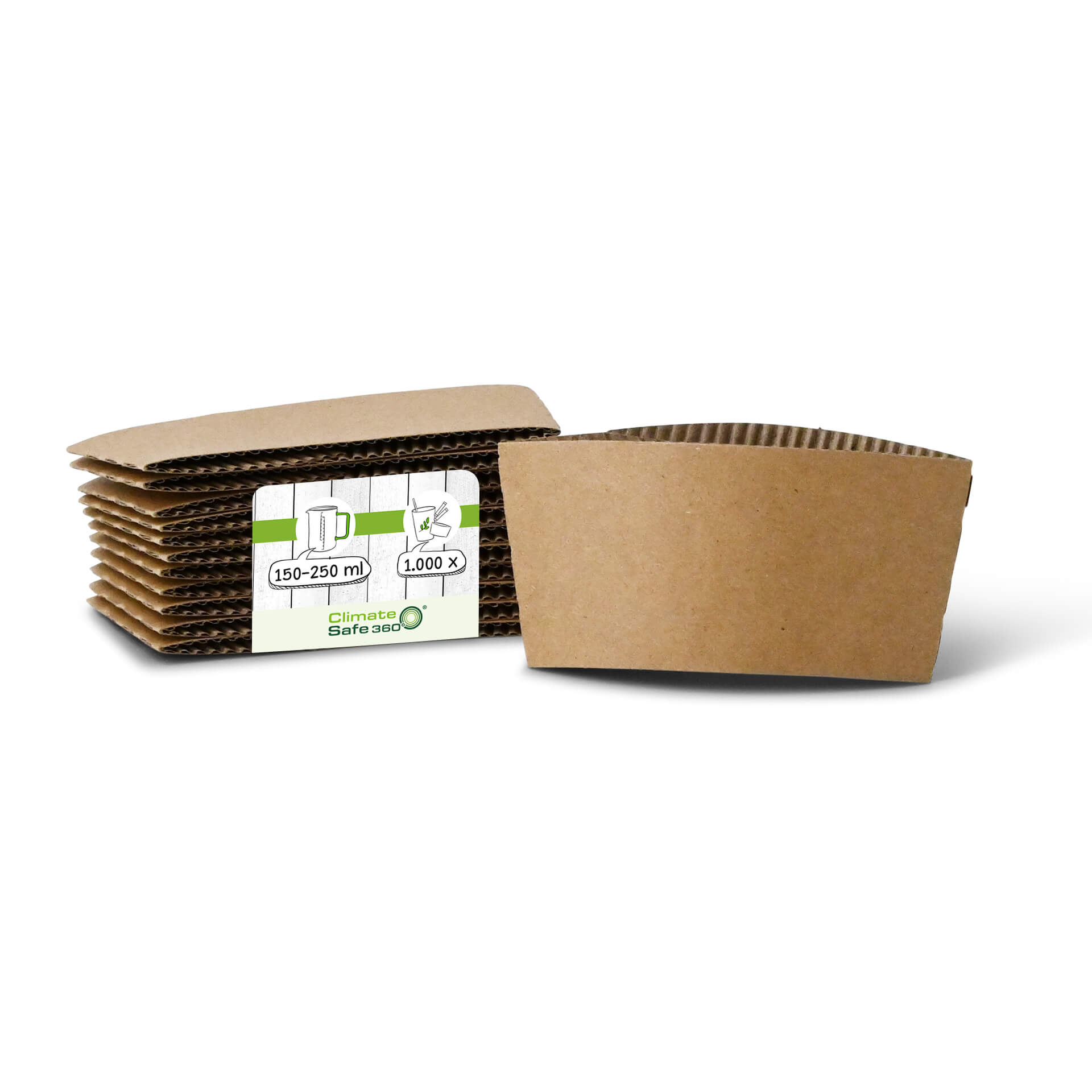 Karton-Bechermanschetten für 150 / 200 / 250 ml Pappbecher, braun