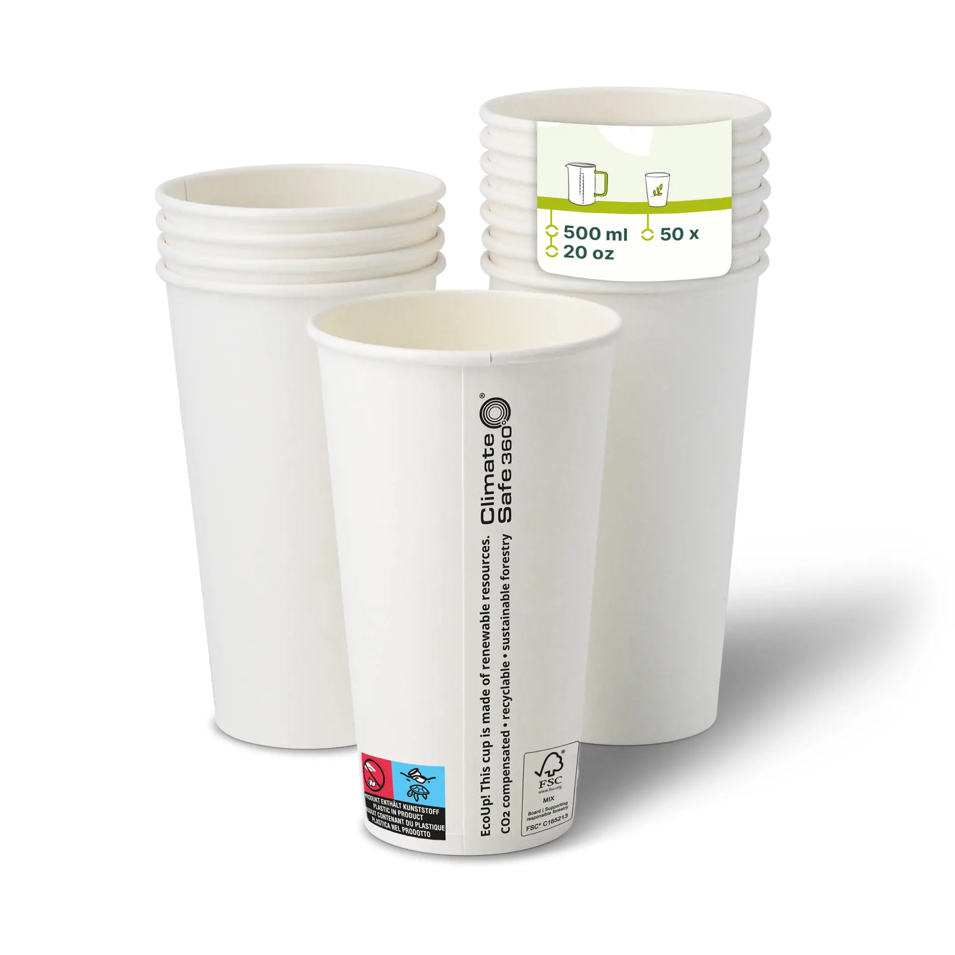 20 oz Paper cups (coated), Ø 90 mm, white con10021-01-1-pappbecher-beschichtet-500-ml-20-oz-90-mm-weiss