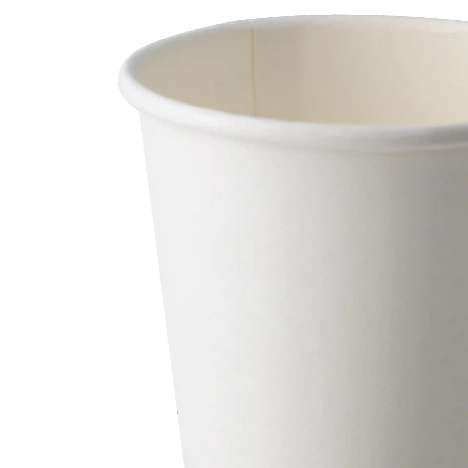 Weißer Becher mit einem Durchmesser von 80 mm und einer Höhe von 90 mm, für 200 ml geeignet.