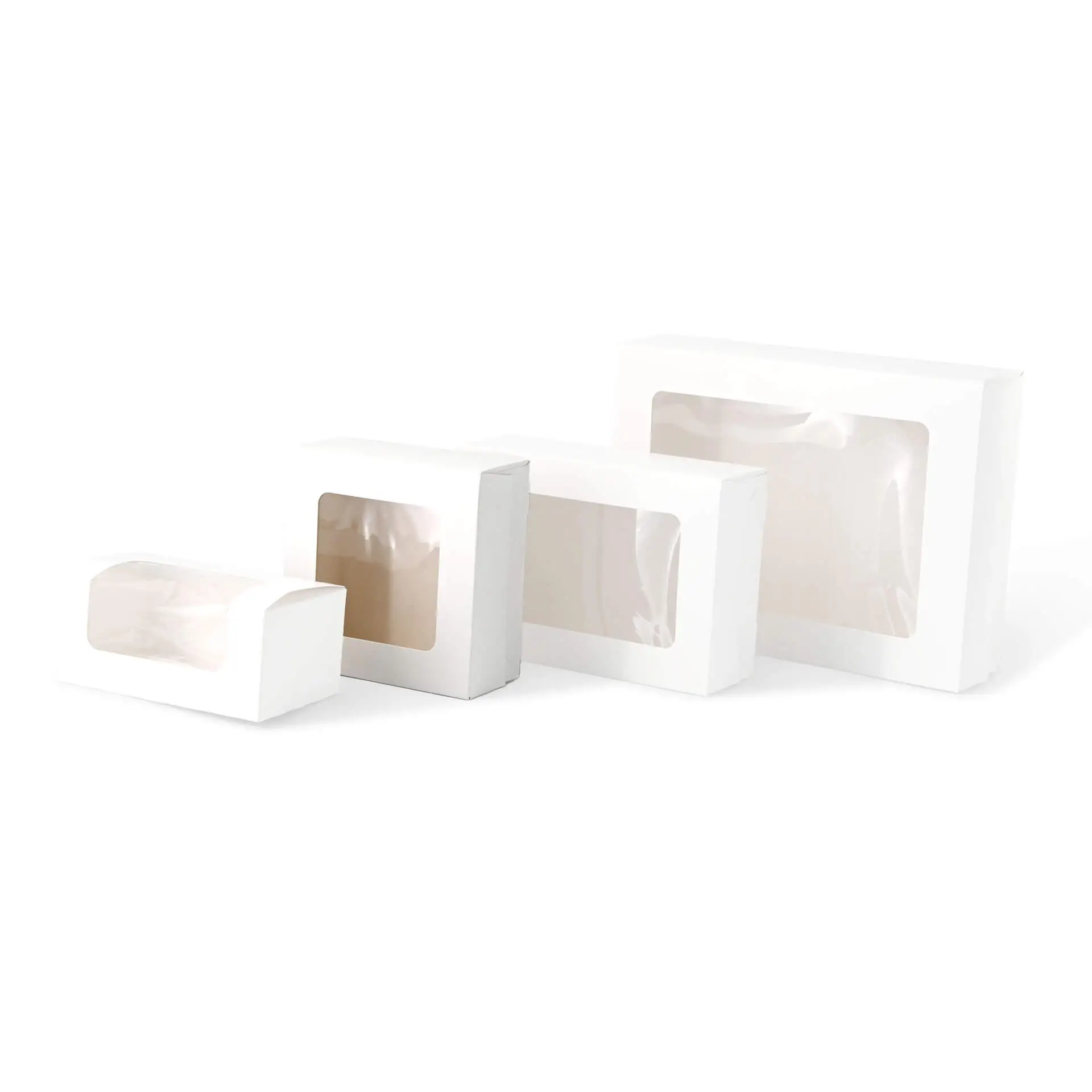 Cupcake boxes (4-pack), cellulose window, white Cupcake boxes (4-pack), cellulose window, white