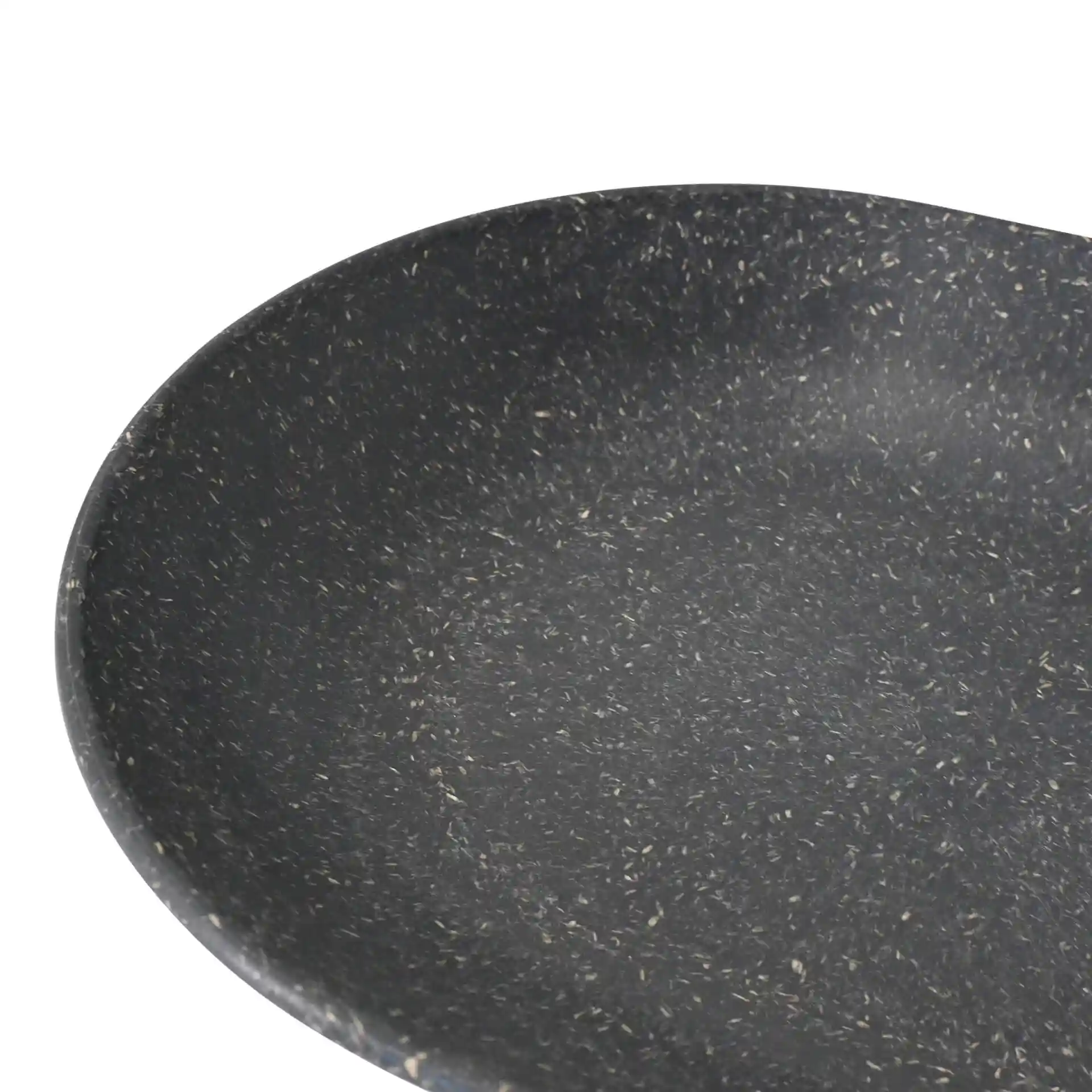 Deep oval snack bowl in grey, made from bio compound, measuring 13.5 x 18.4 cm.