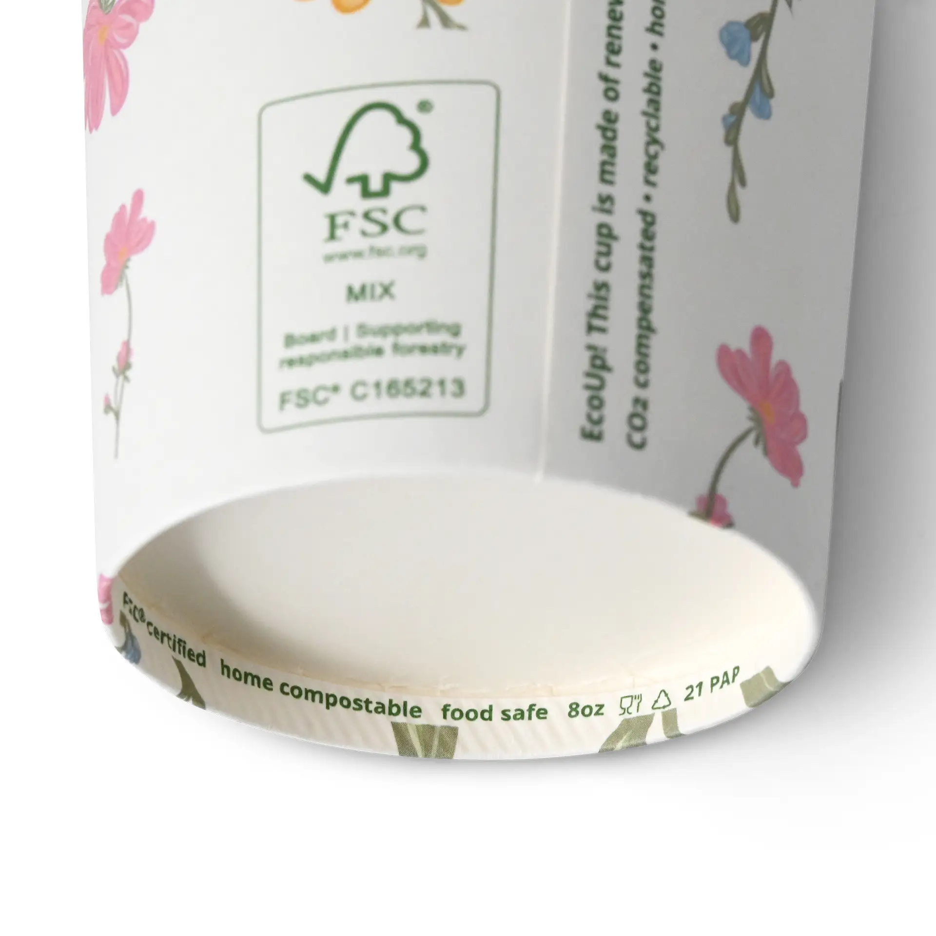 8 oz Paper cup printed with "Spring", Ø 80 mm, white