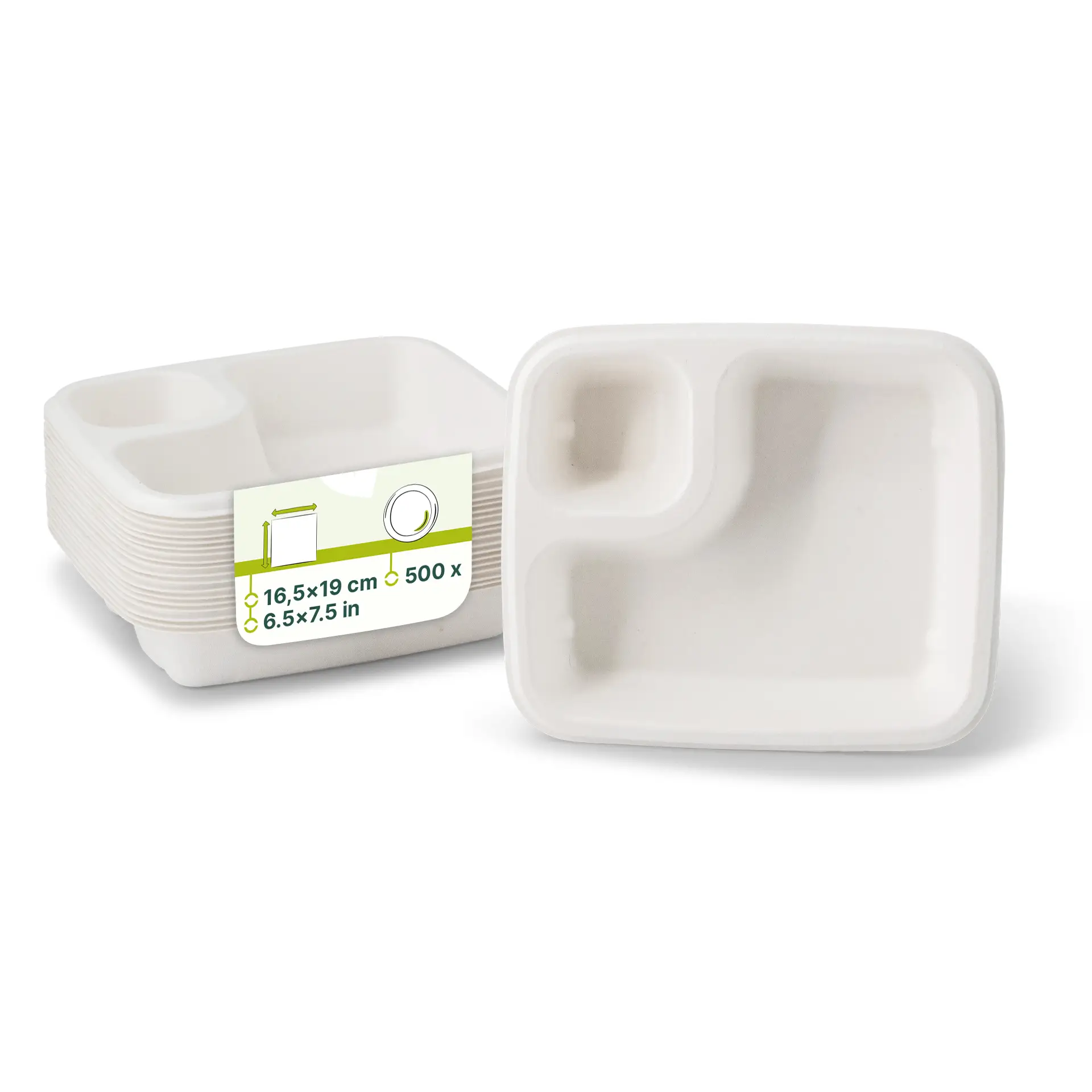 Dip-Teller aus Zuckerrohr 16,5 x 19 cm, rechteckig Dip-Teller aus Zuckerrohr 16,5 x 19 cm, rechteckig