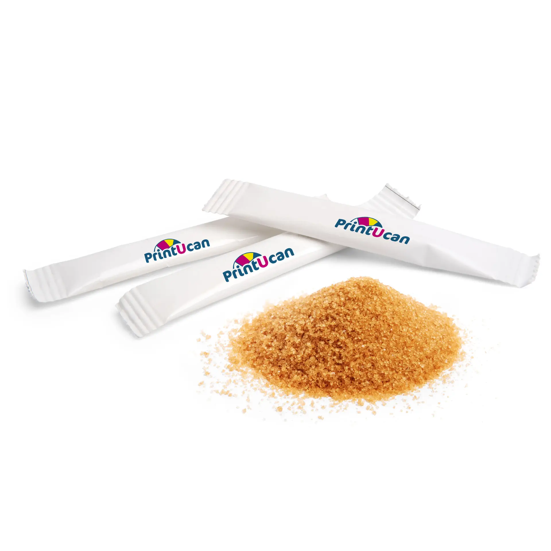 Zuckersticks mit Logo, brauner Bio-Rohrzucker