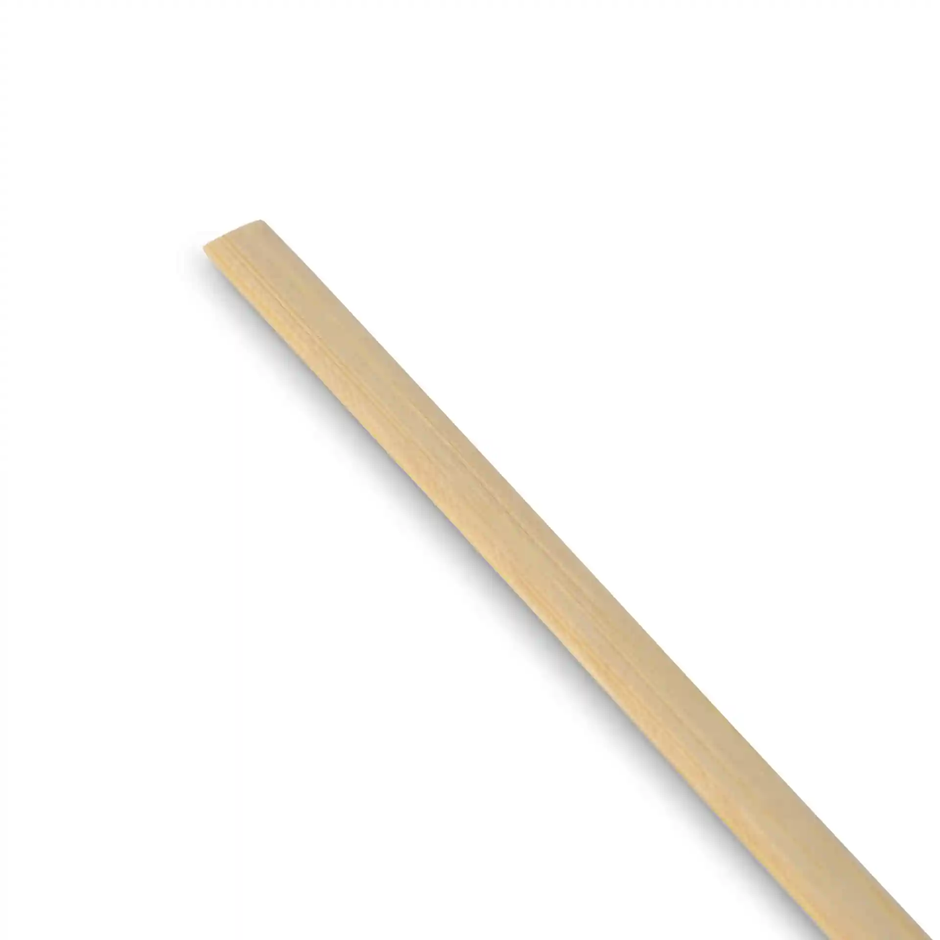 Bamboo stirrer, 14 cm long, brown color, with a flat edge and no coating.