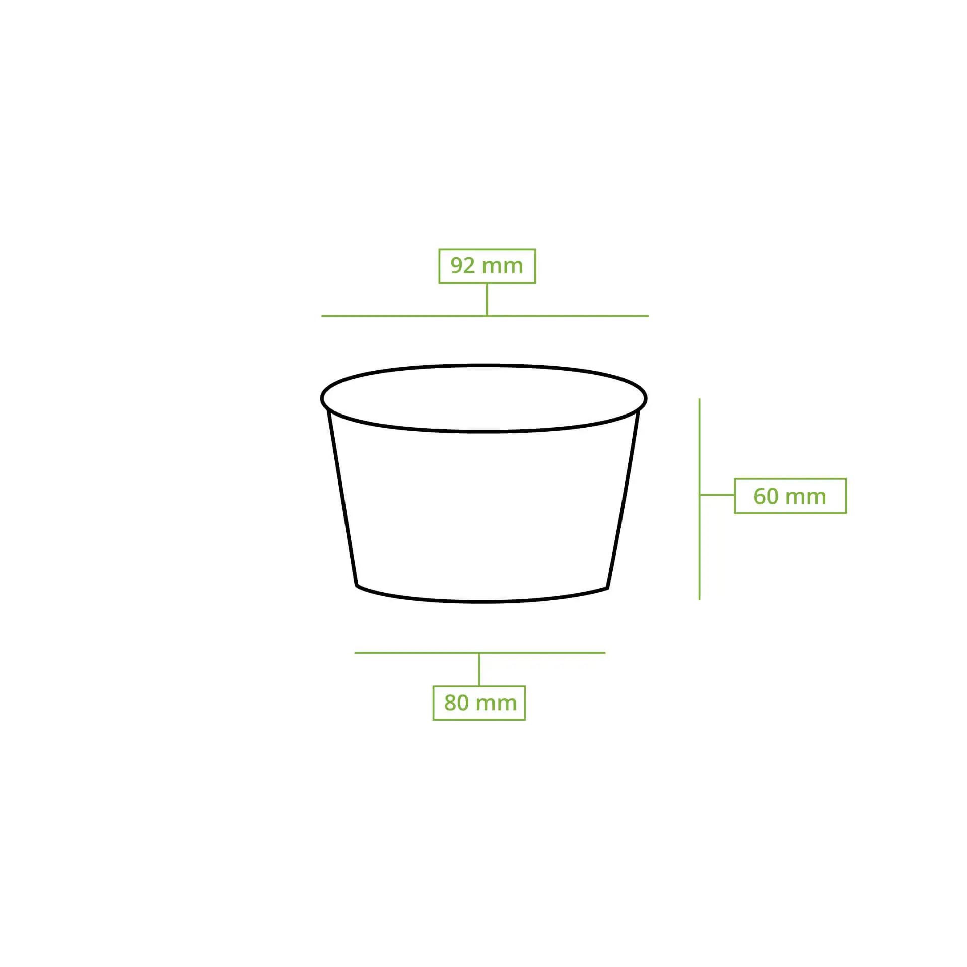 8 oz, max. 9.5 oz Paper Ice Cream Cups M, Ø 92 mm, white