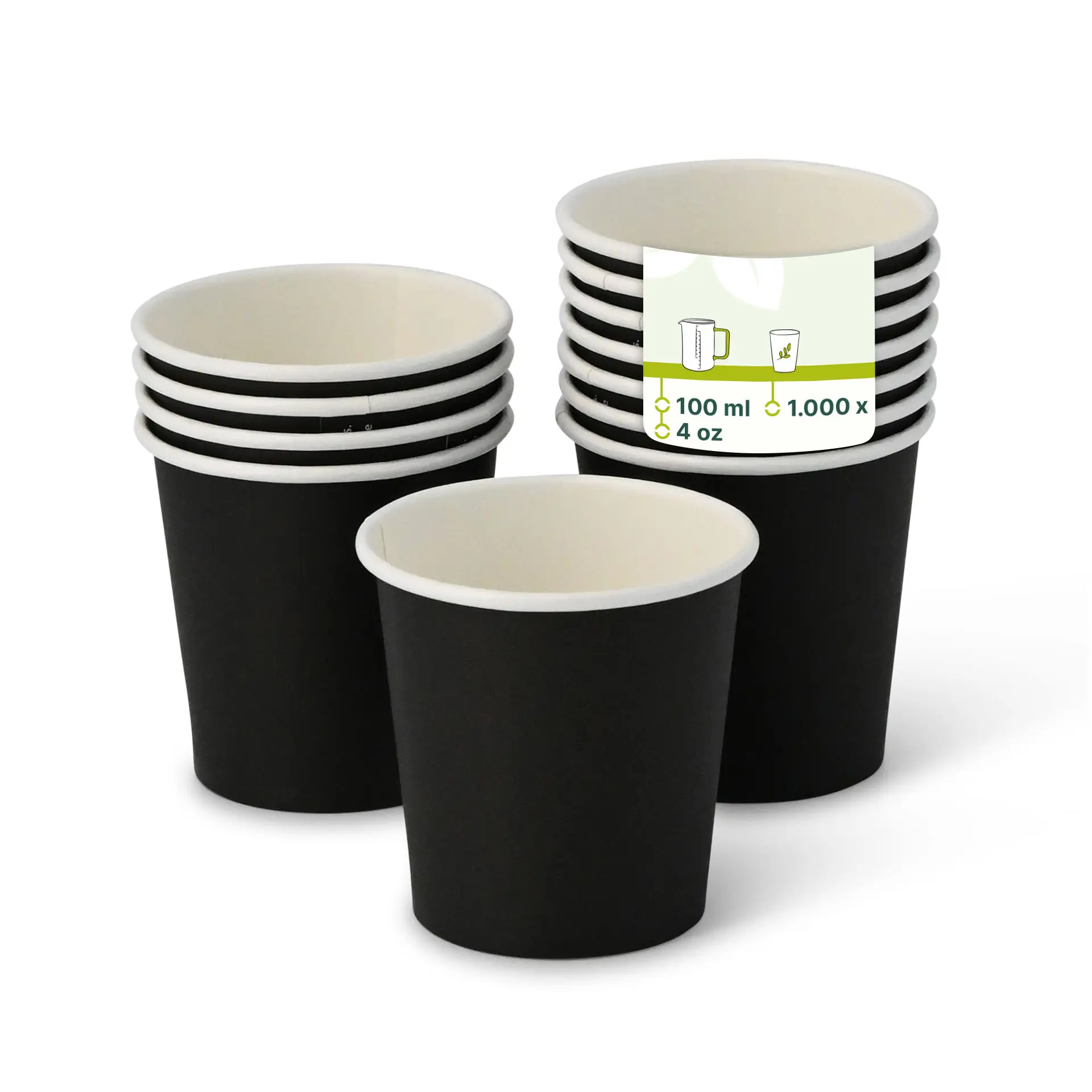 4 oz Paper cups single wall, Ø 62 mm, black