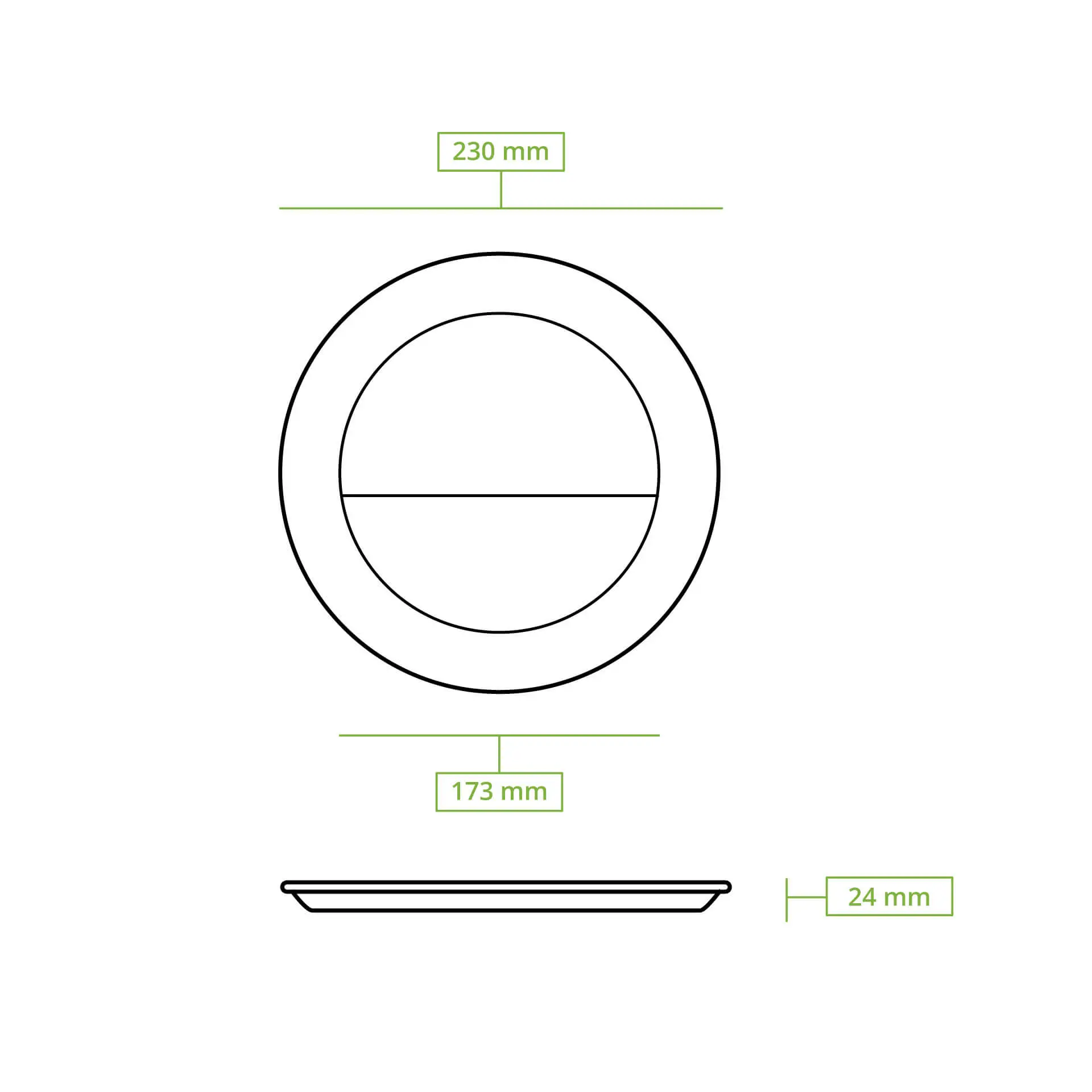 Ø 26 cm, Sugarcane-menu plate, 3 compartments, round Ø 26 cm, Sugarcane-menu plate, 3 compartments, round