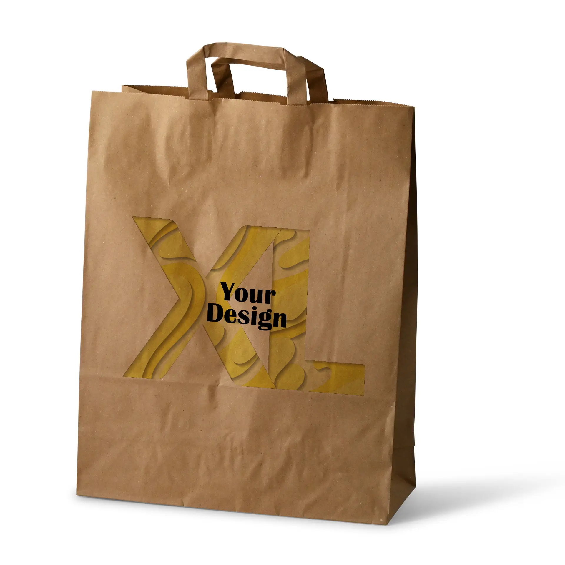 Print paper carrier bags, brown, XL - 32 x 12 x 40 cm Print paper carrier bags, brown, XL - 32 x 12 x 40 cm