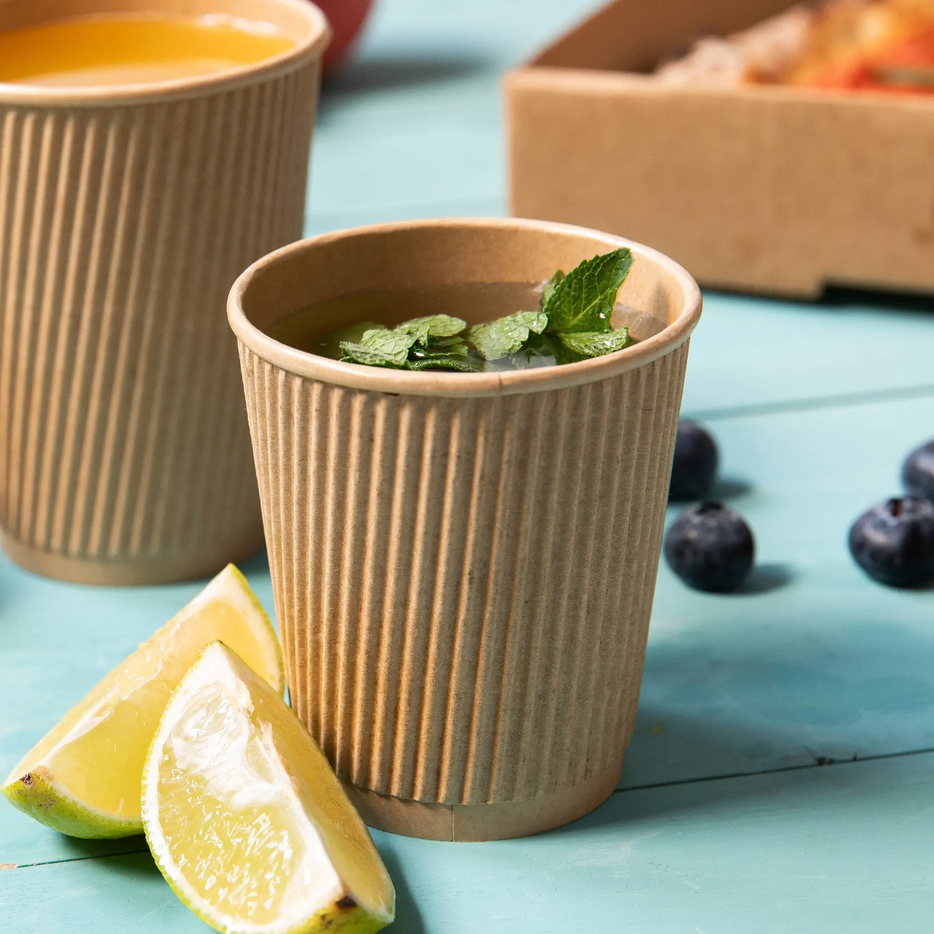 4 oz Takeaway coffee cups / Ripple cups, Ø 62 mm, kraft