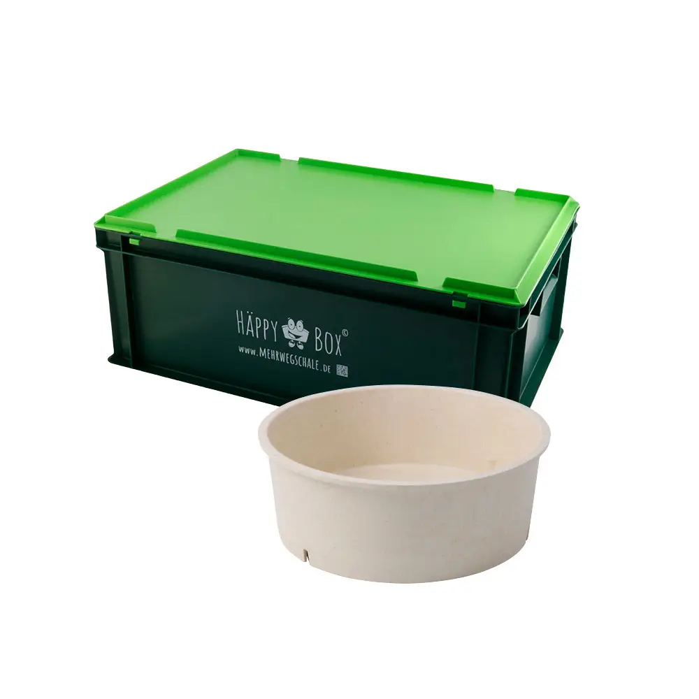 | 2 FÜR 1 | Second-Hand-Set Mehrweg-Schalen merways Bowl 1.000 ml, Cashew / creme-weiß