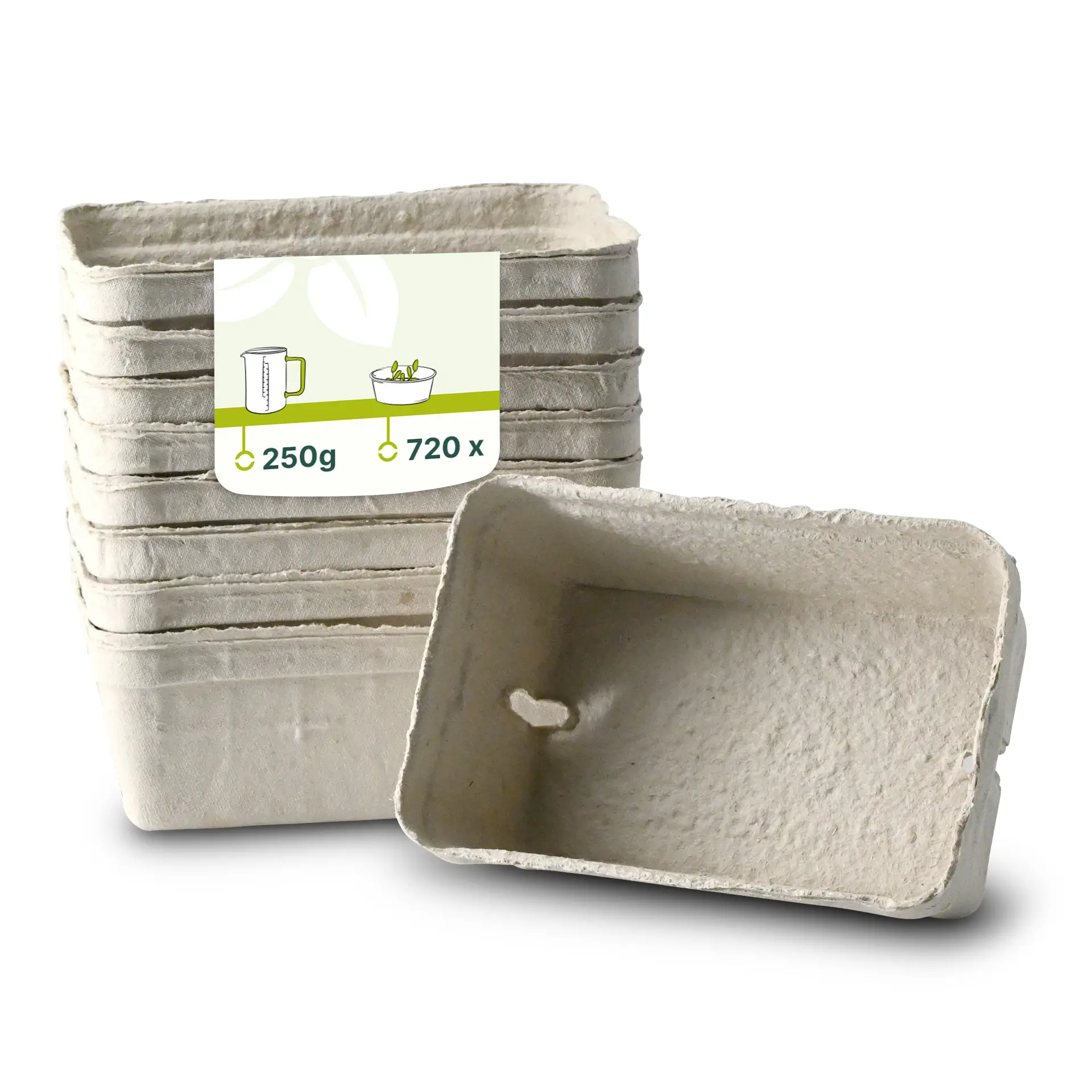 Beerenschalen aus Holzschliff 250 g, weiß