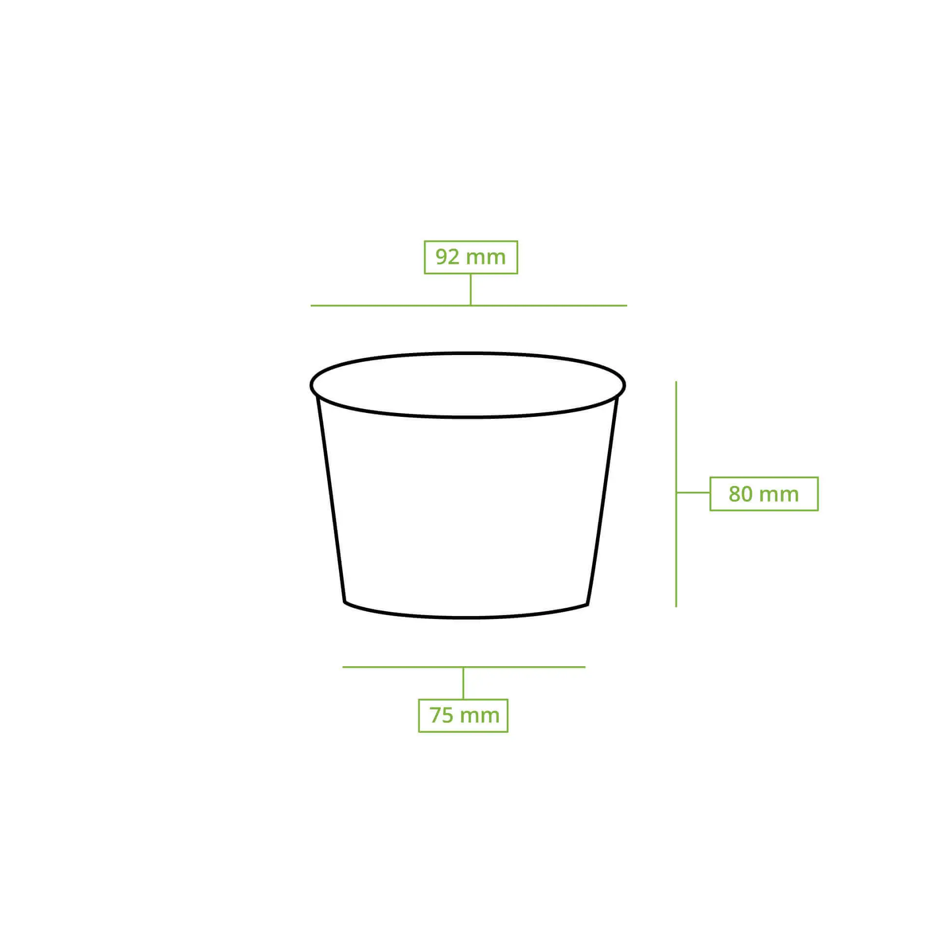 10 oz, max. 12 oz Paper Ice Cream Tubs L, Ø 92 mm, brown