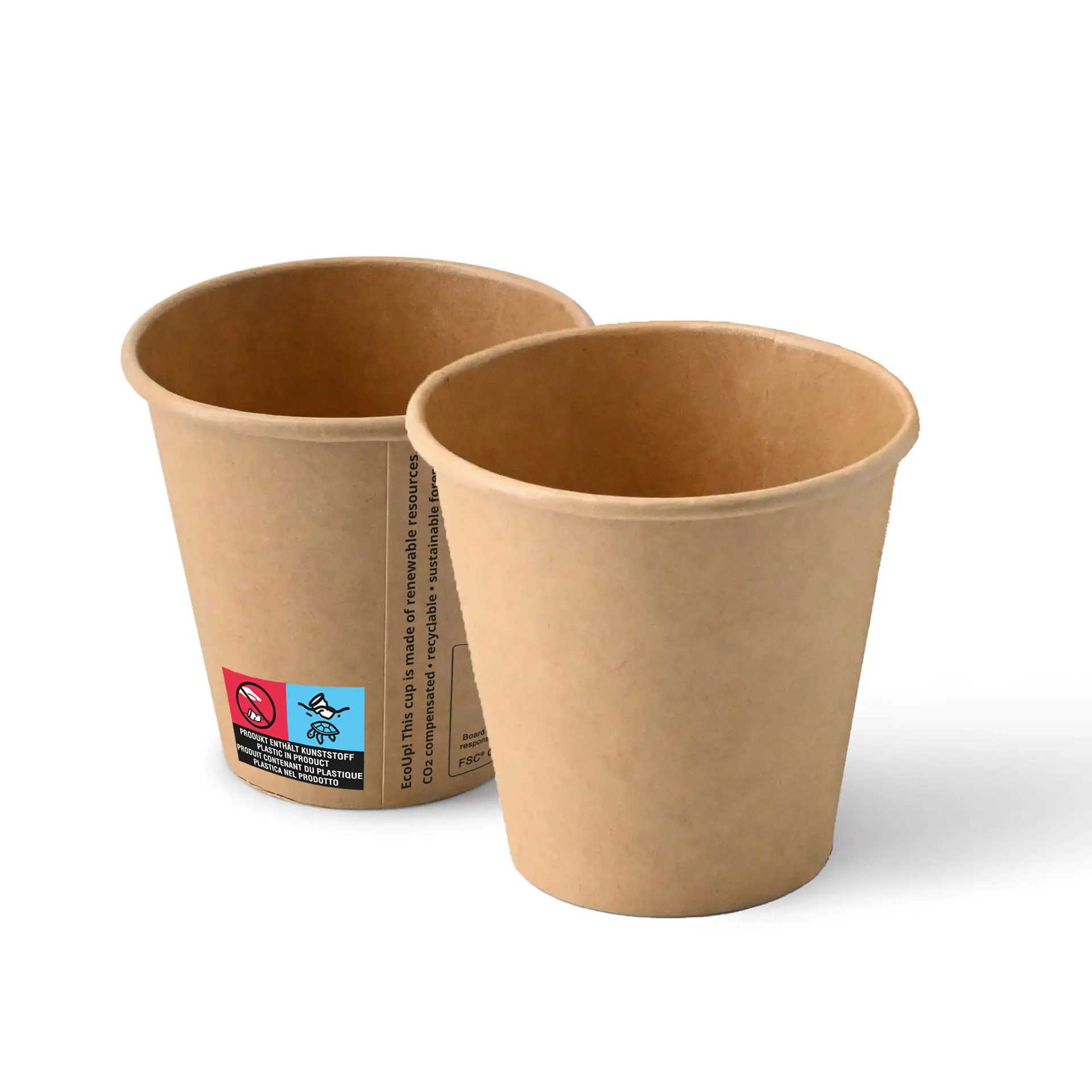 Pappbecher (beschichtet) 150 ml / 6 oz, Ø 80 mm, braun Pappbecher (beschichtet) 150 ml / 6 oz, Ø 80 mm, braun