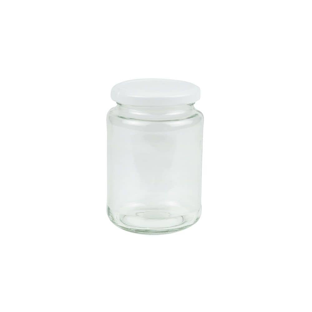 Twist-Off-Gläser 380 ml, klar, Deckel weiß