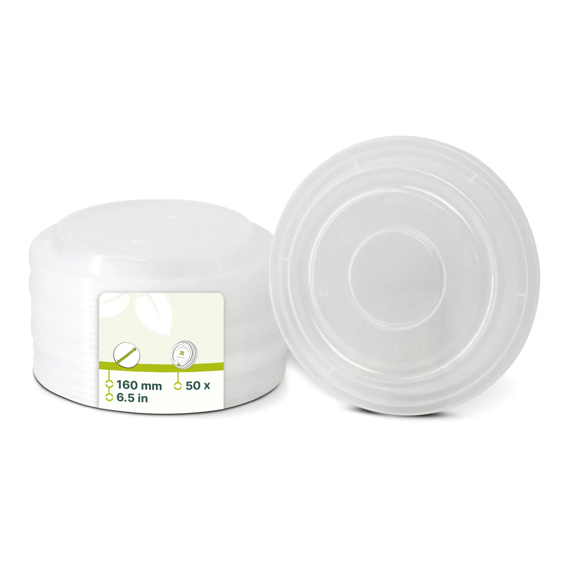 Reusable lid made of PP, round, transparent