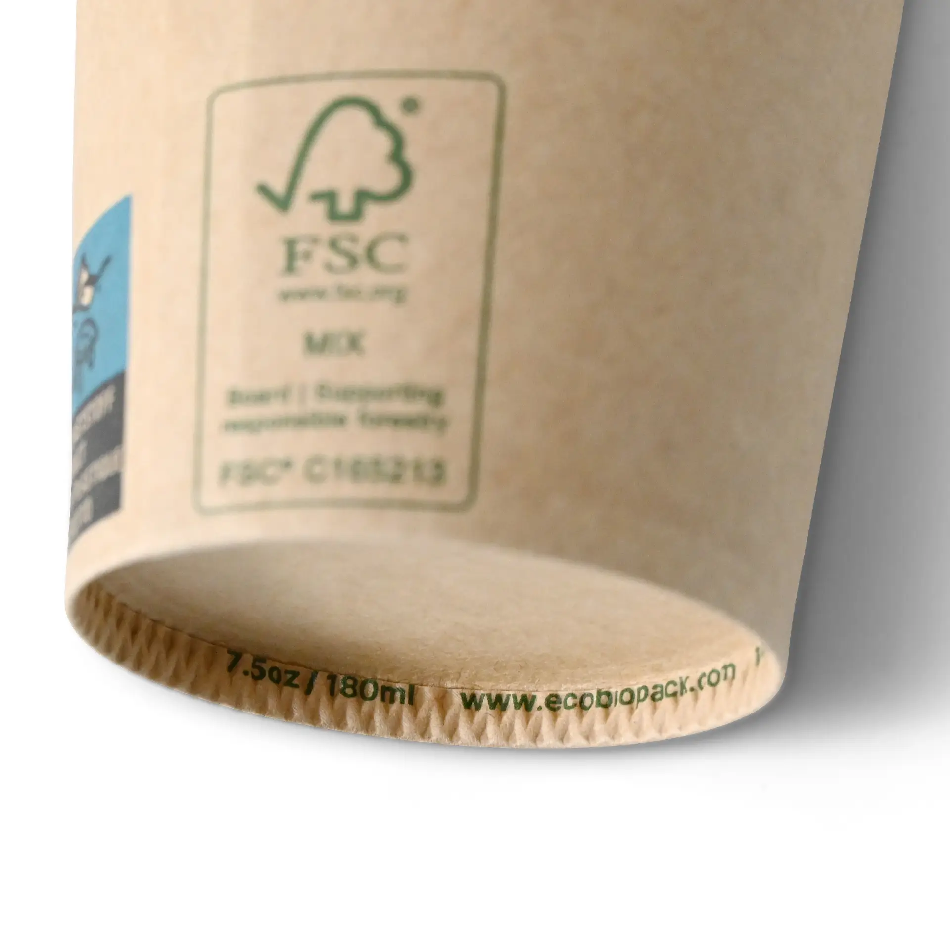 Vending Cup 180 ml / 7.5 oz, Ø 70 mm, single wall, brown, PLA-coated