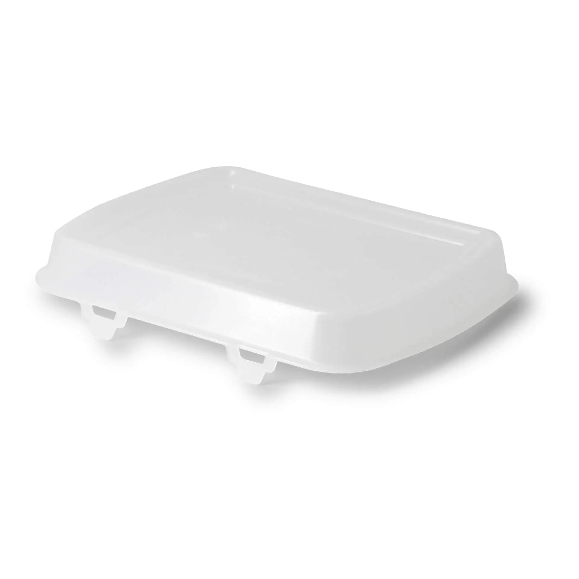Transparenter wiederverwendbarer Deckel für eine Box, 24,5 x 20 x 4,5 cm, aus Polypropylen.