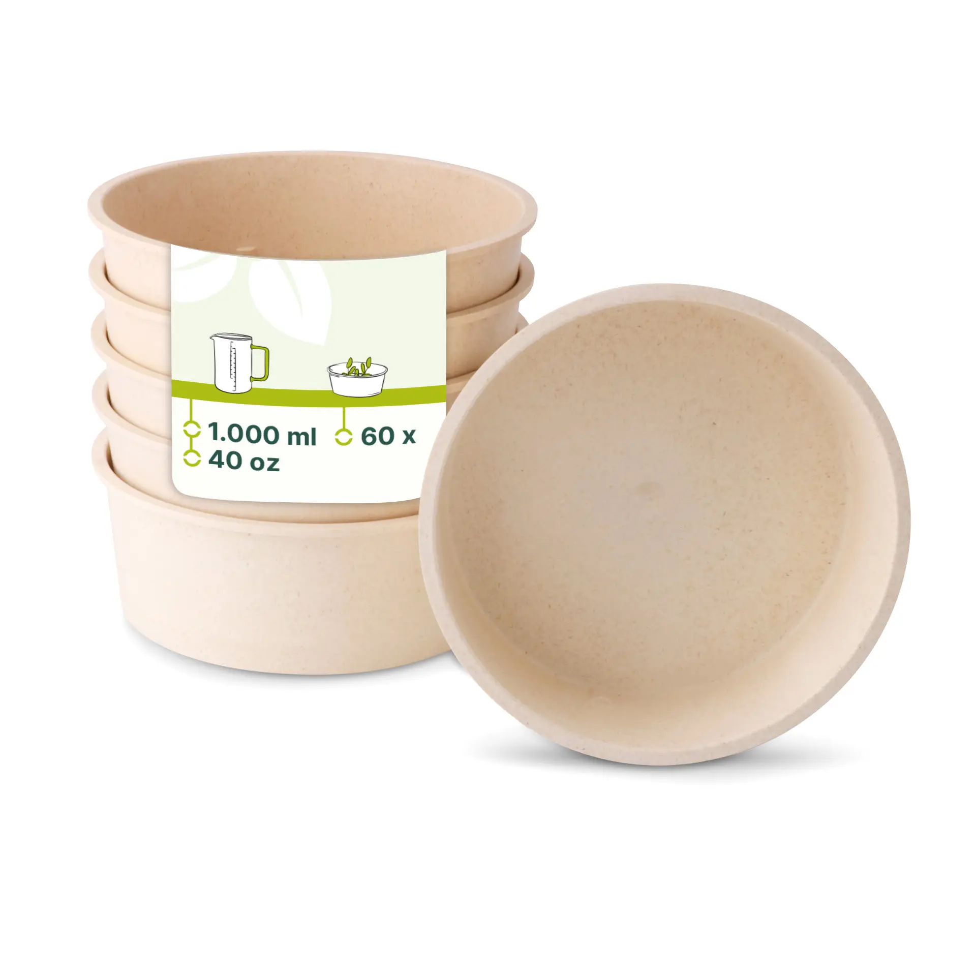 Mehrweg-Schalen "merways Bowl" 1000 ml, Ø 185 mm, Cashew / creme-weiß Mehrweg-Schalen "merways Bowl" 1000 ml, Ø 185 mm, Cashew / creme-weiß