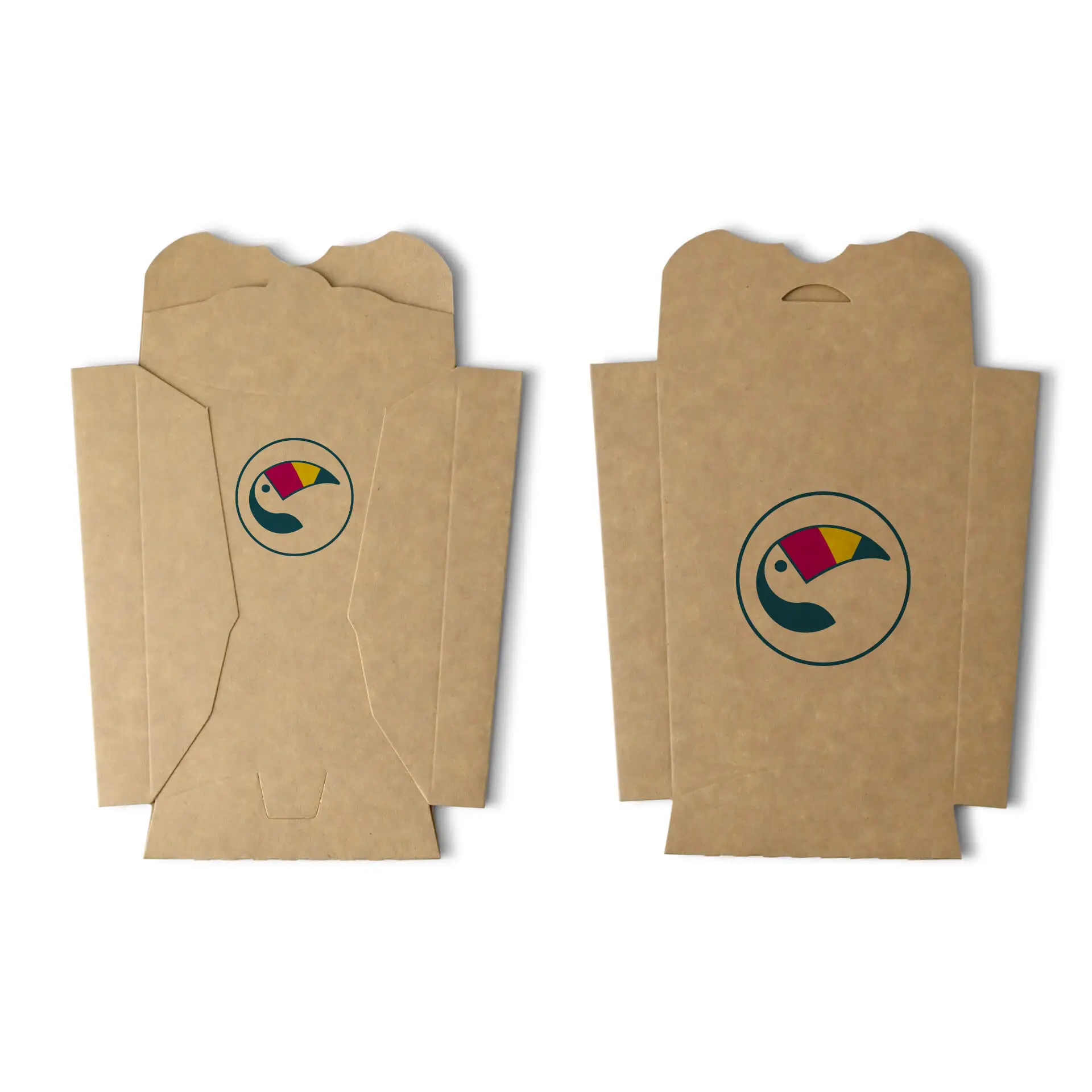 Pommes Verpackung bedruckt, 3 x 17,6 x 9 cm, PE-beschichtet, verschließbar