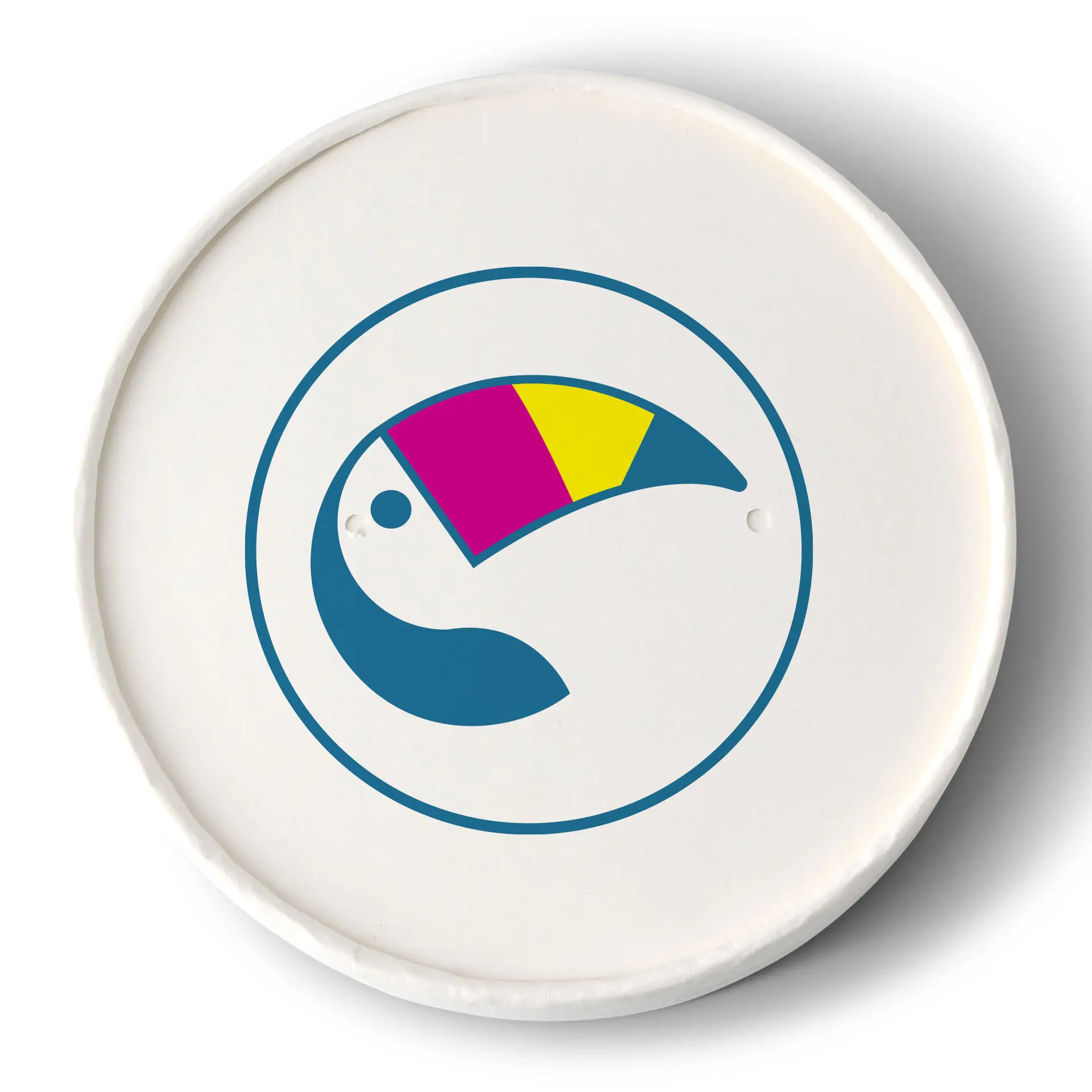 Printed membrane lids for soup cups, ⌀ 115 mm, white, PE-coated