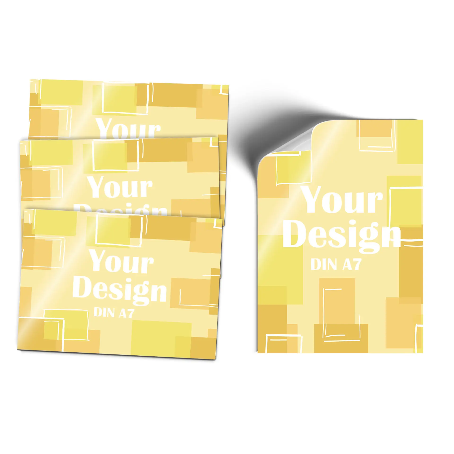 Etikettenrolle bedruckt, 70g Haftpapier weiß glänzend, rechteckig DIN A7