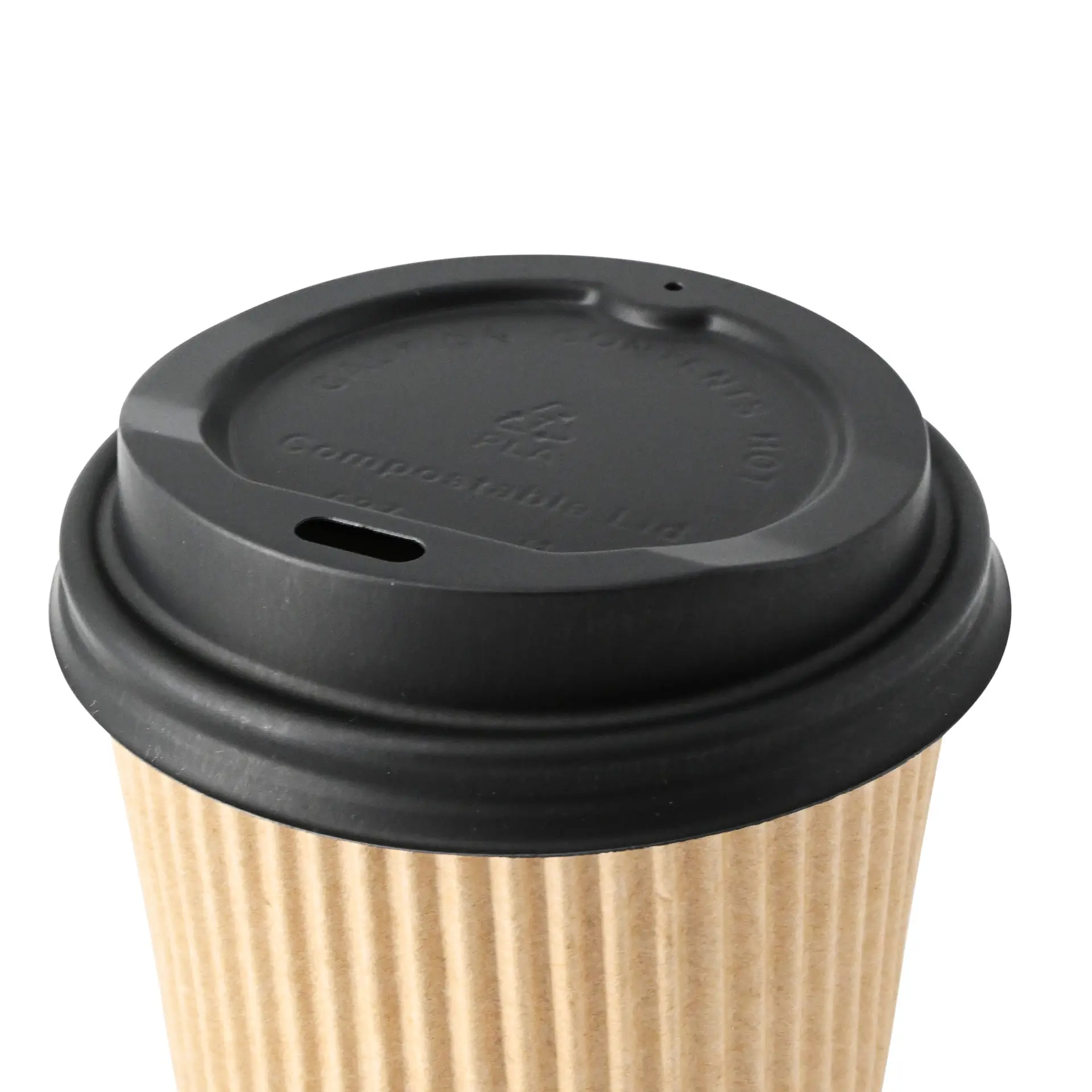 PS lid Ø 80 mm, black, drinking hole
