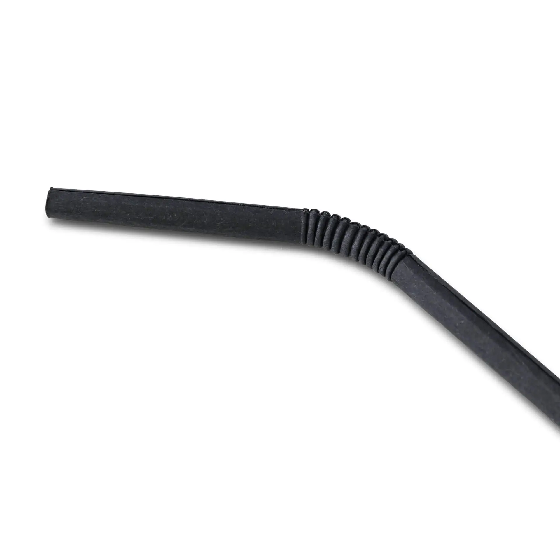 Trinkhalme aus Papier flexibel 22 cm, Ø 0,5 cm, schwarz, einzeln verpackt