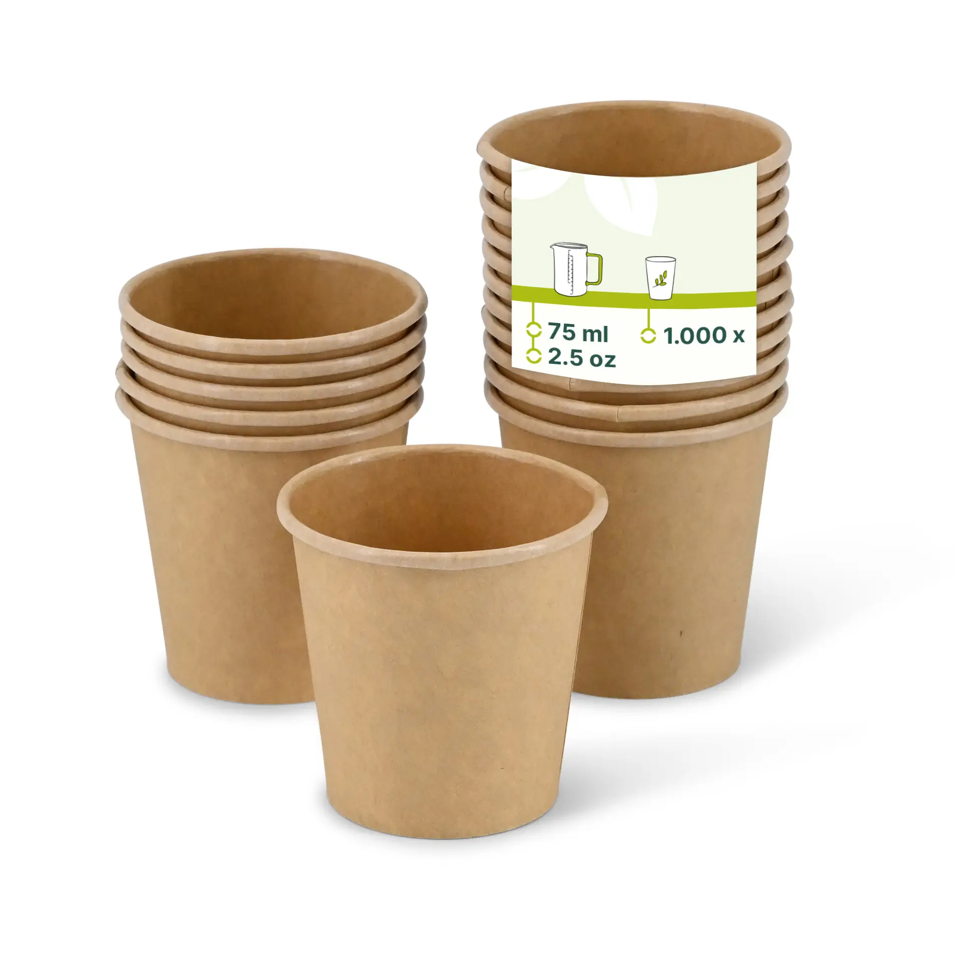 Papp-Portionsbecher 75 ml, Ø 62 mm, ungebleicht Papp-Portionsbecher 75 ml, Ø 62 mm, ungebleicht