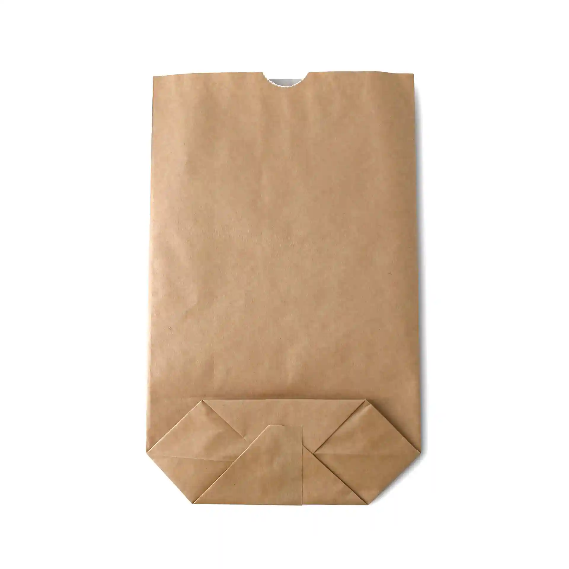 Brown paper snack bag with a double-layered design, measuring 16.5 x 26 x 6 cm, featuring a folded bottom.