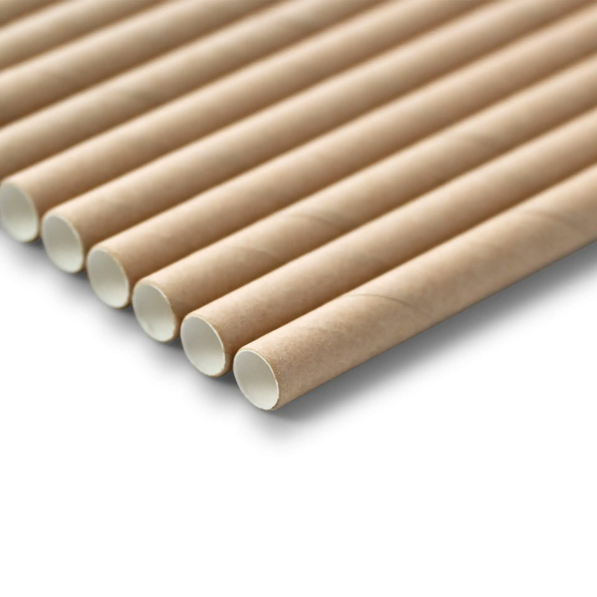 Trinkhalme Jumbo aus Papier 23 cm, Ø 0,8 cm, braun