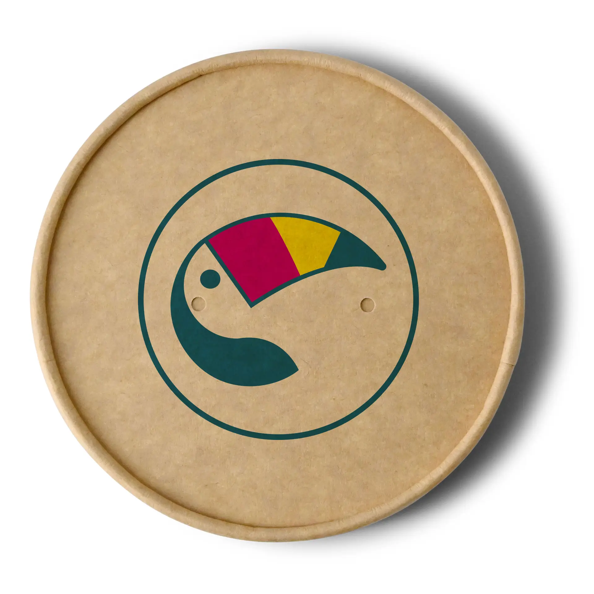 Printed membrane lids for soup cups, ⌀ 95 mm, brown, PE-coated Printed membrane lids for soup cups, ⌀ 95 mm, brown, PE-coated