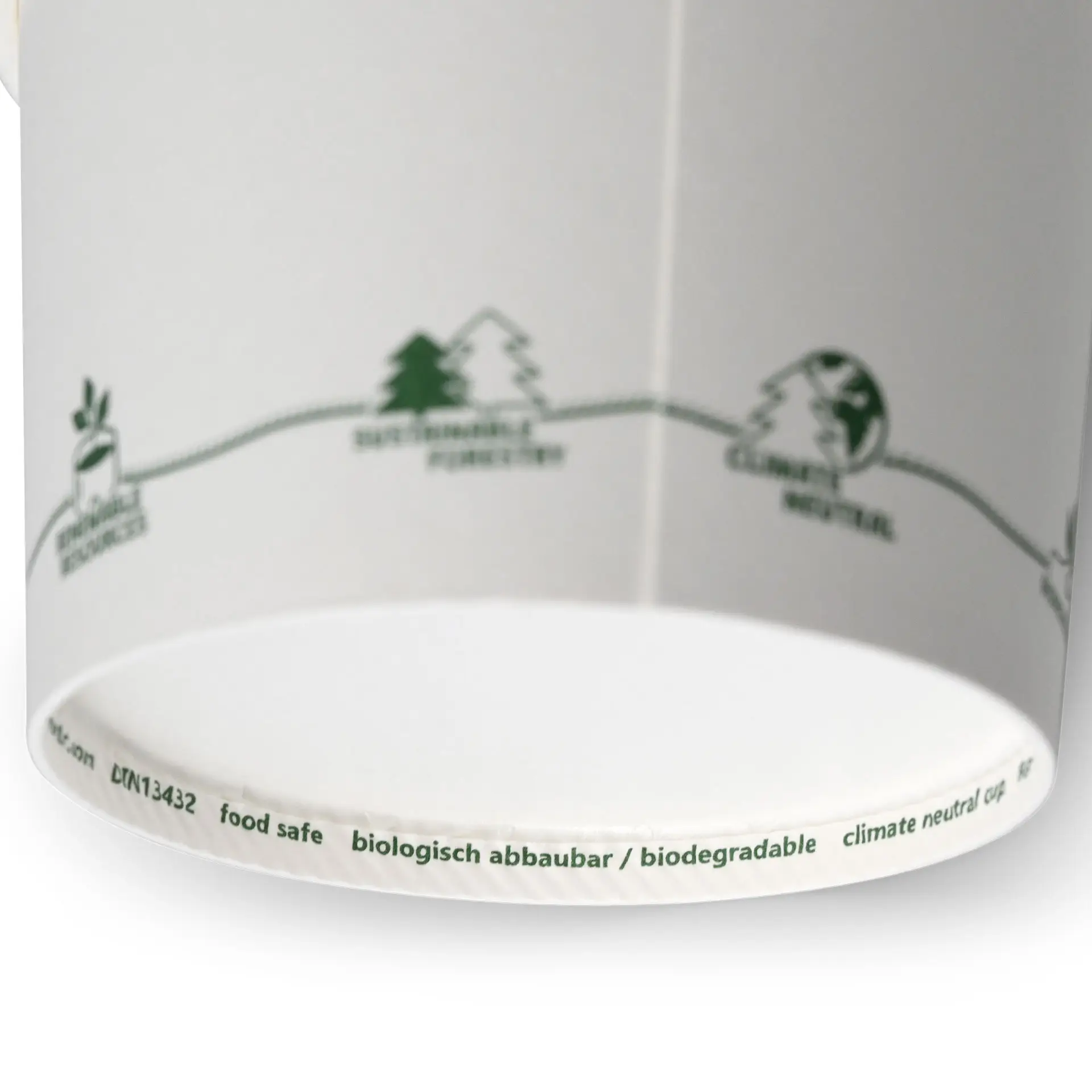 8 oz Cardboard Soup Cup (eco-friendly coating), Ø 90 mm, "EcoUp©"-Icons