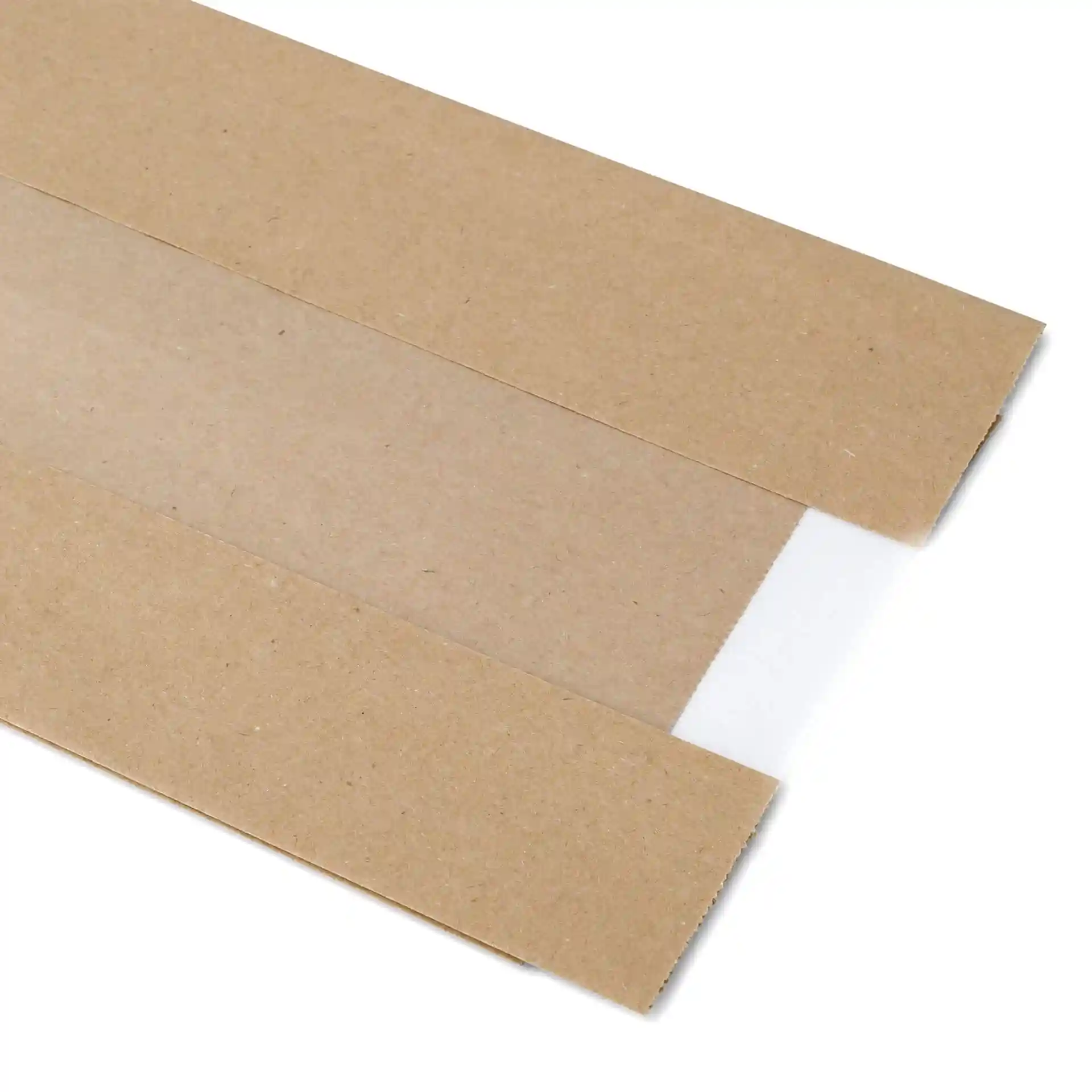 Brown flat paper bread bag with a transparent window, measuring 14 x 7 x 41 cm.