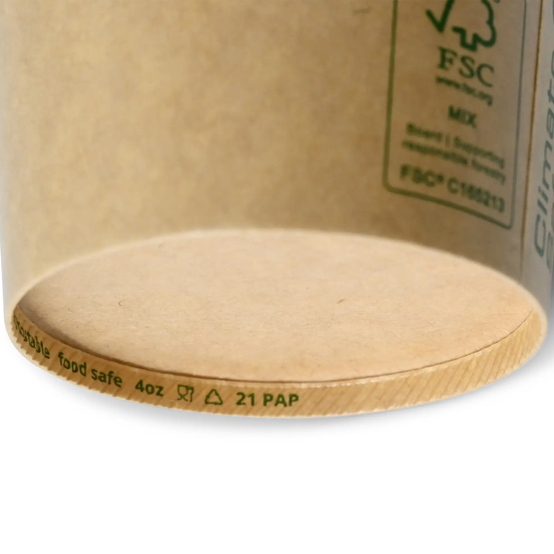 Ice cream cup made of cardboard, 75 ml, max. 130 ml, Ø 76 mm, brown