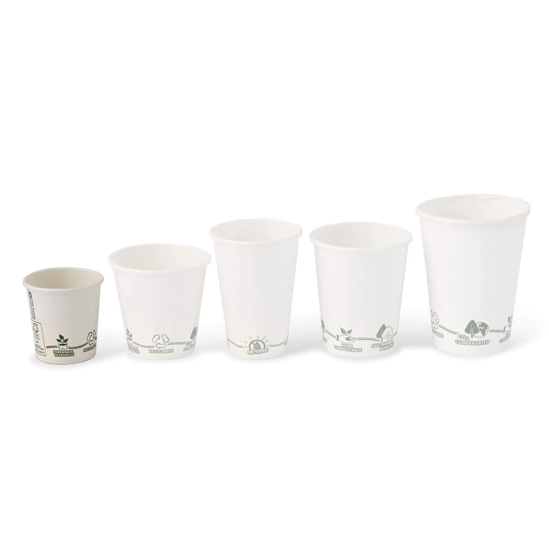 Pappbecher 100 ml / 4 oz, Ø 62 mm, "EcoUp©"- Icons