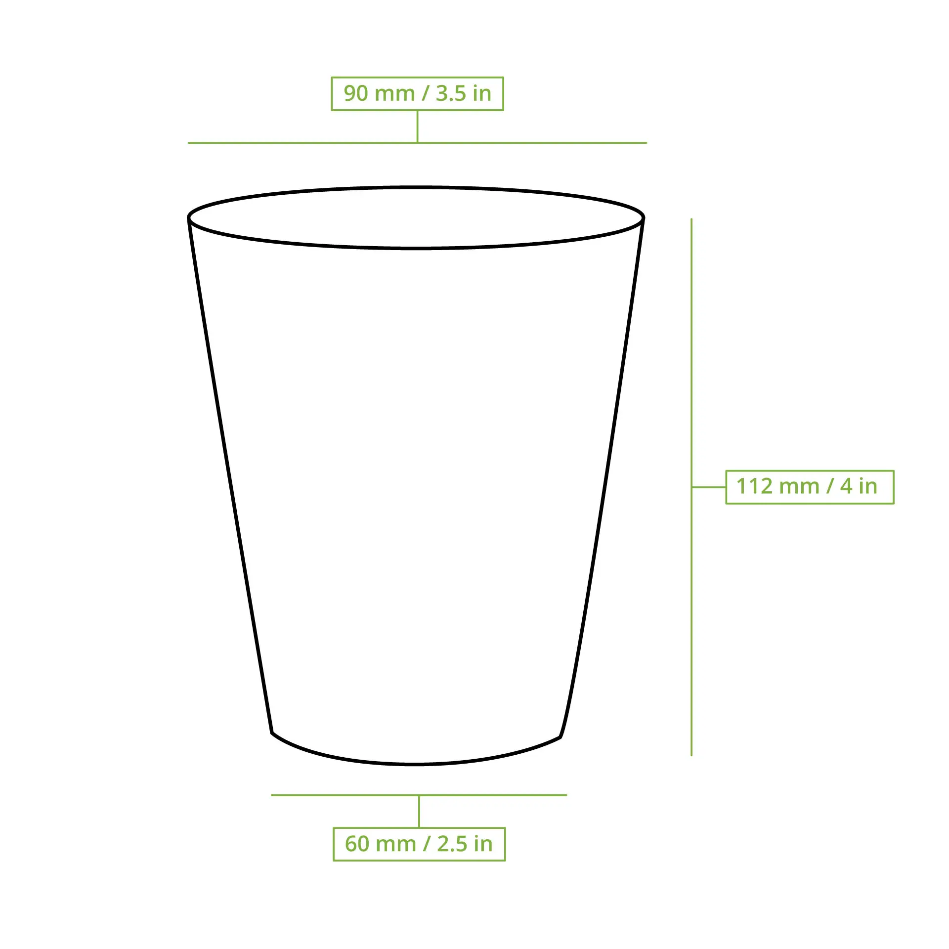 12 oz Paper cup printed with "Coffee" (coated), Ø 80 mm